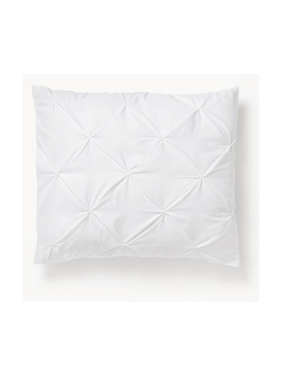 Katoenen perkale kussenhoes Brody met gewatteerde patroon in origami look, Weeftechniek: perkal Draaddichtheid 200, Wit, B 60 x L 70 cm