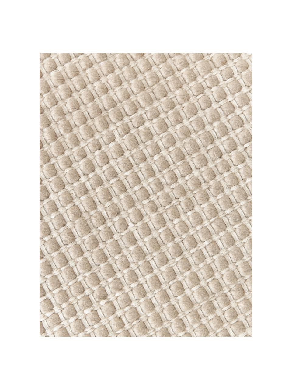 Handgewebter Wollteppich Amaro, Flor: 67 % Wolle (RWS-zertifizi, Cremeweiß, Beige, B 80 x L 150 cm (Größe XS)