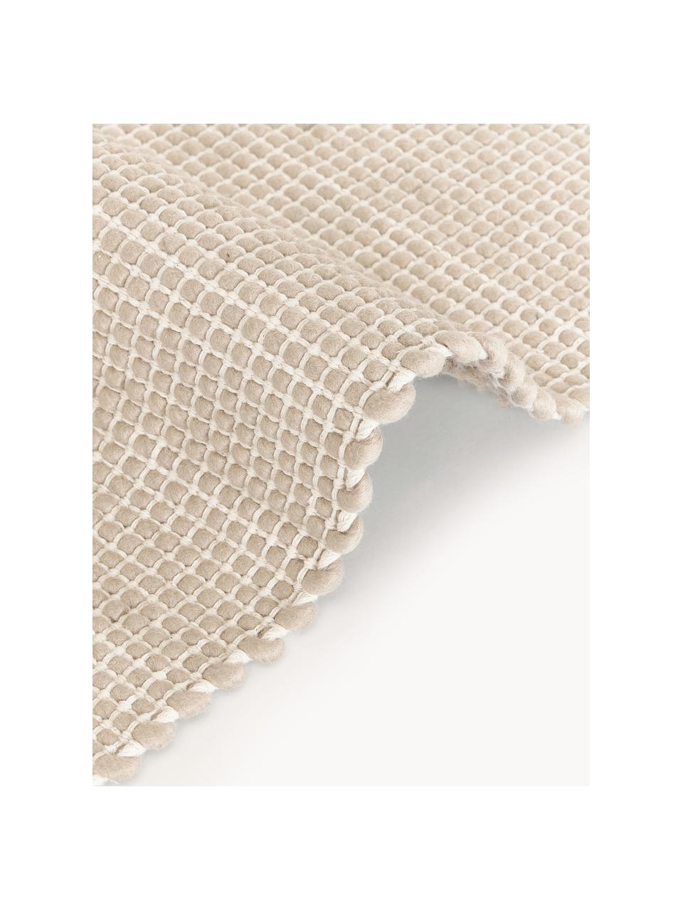 Handgewebter Wollteppich Amaro, Flor: 67 % Wolle (RWS-zertifizi, Cremeweiß, Beige, B 80 x L 150 cm (Größe XS)