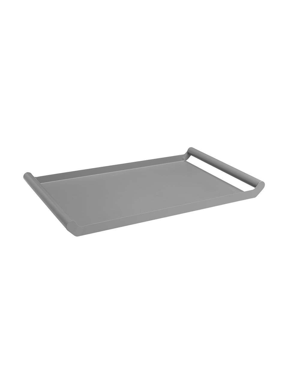 Serviertablett Charlie in Grau, L 50 x B 30 cm, Metall, beschichtet, Grau, 30 x 50 cm