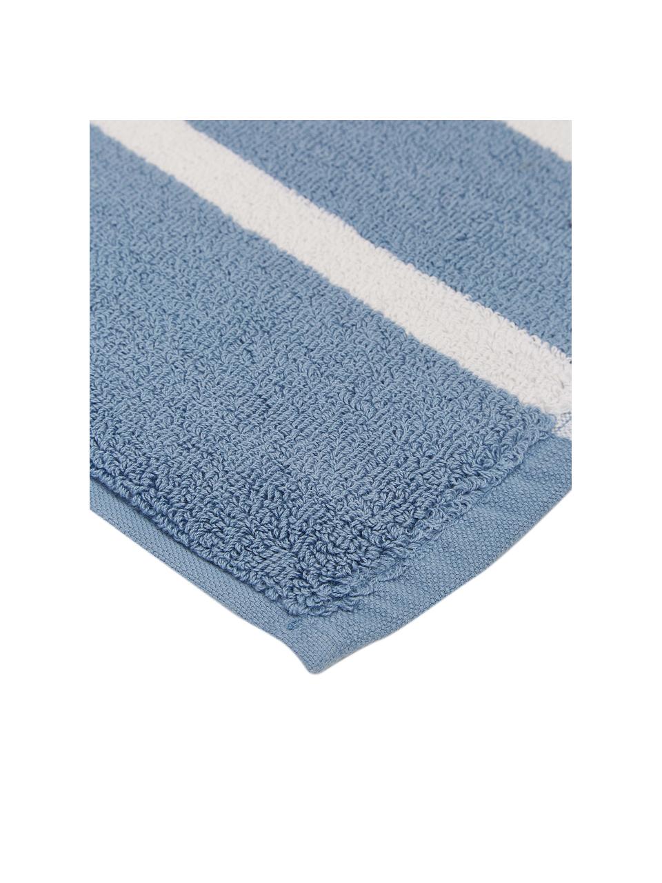 Alfombrilla de baño Menton, 100% algodón, Azul, blanco, An 50 x L 75 cm