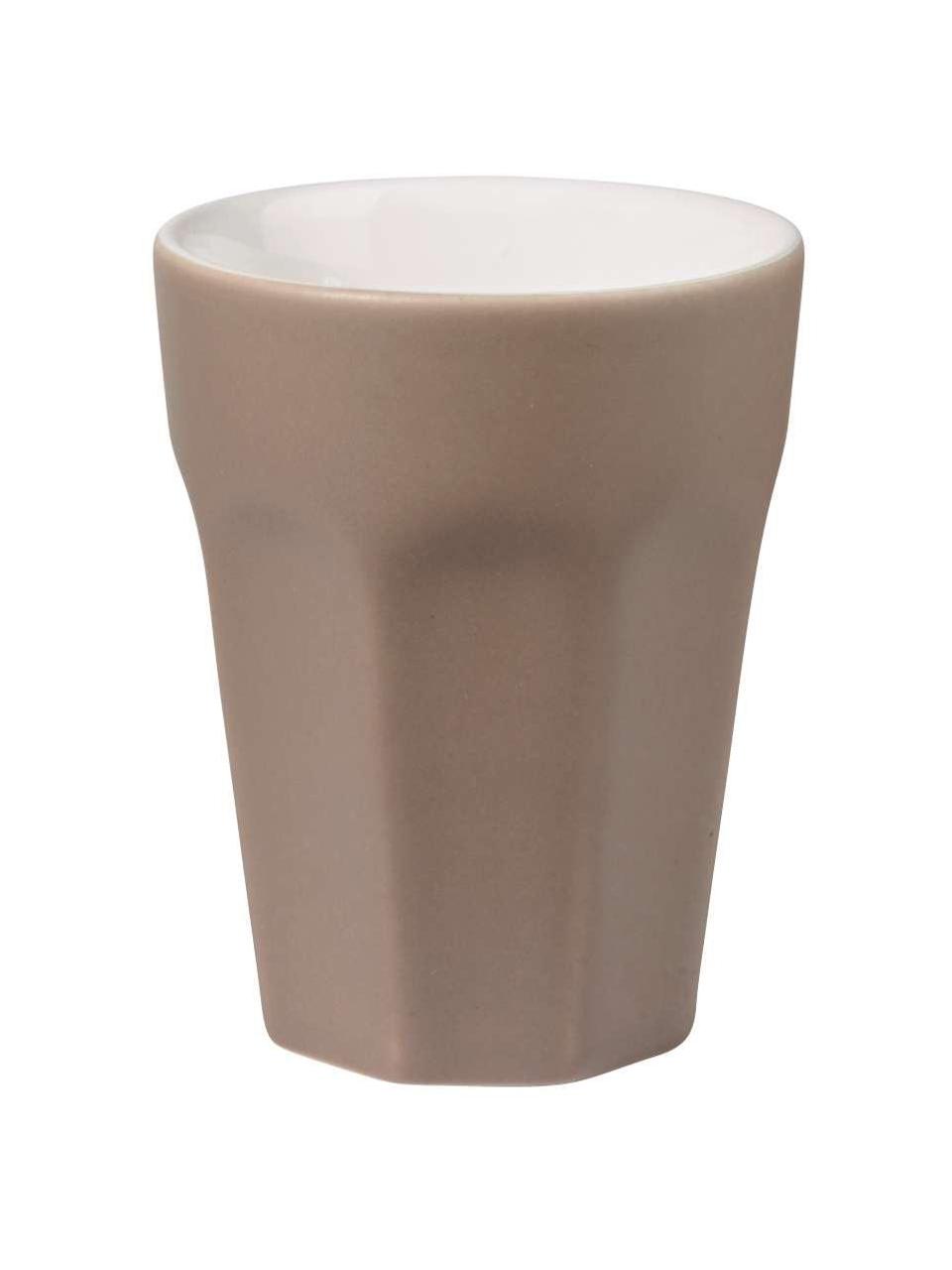 Espressobecher ti amo, 2 Stück, Steingut, Taupe, Ø 6 cm, H 8 cm, 100 ml