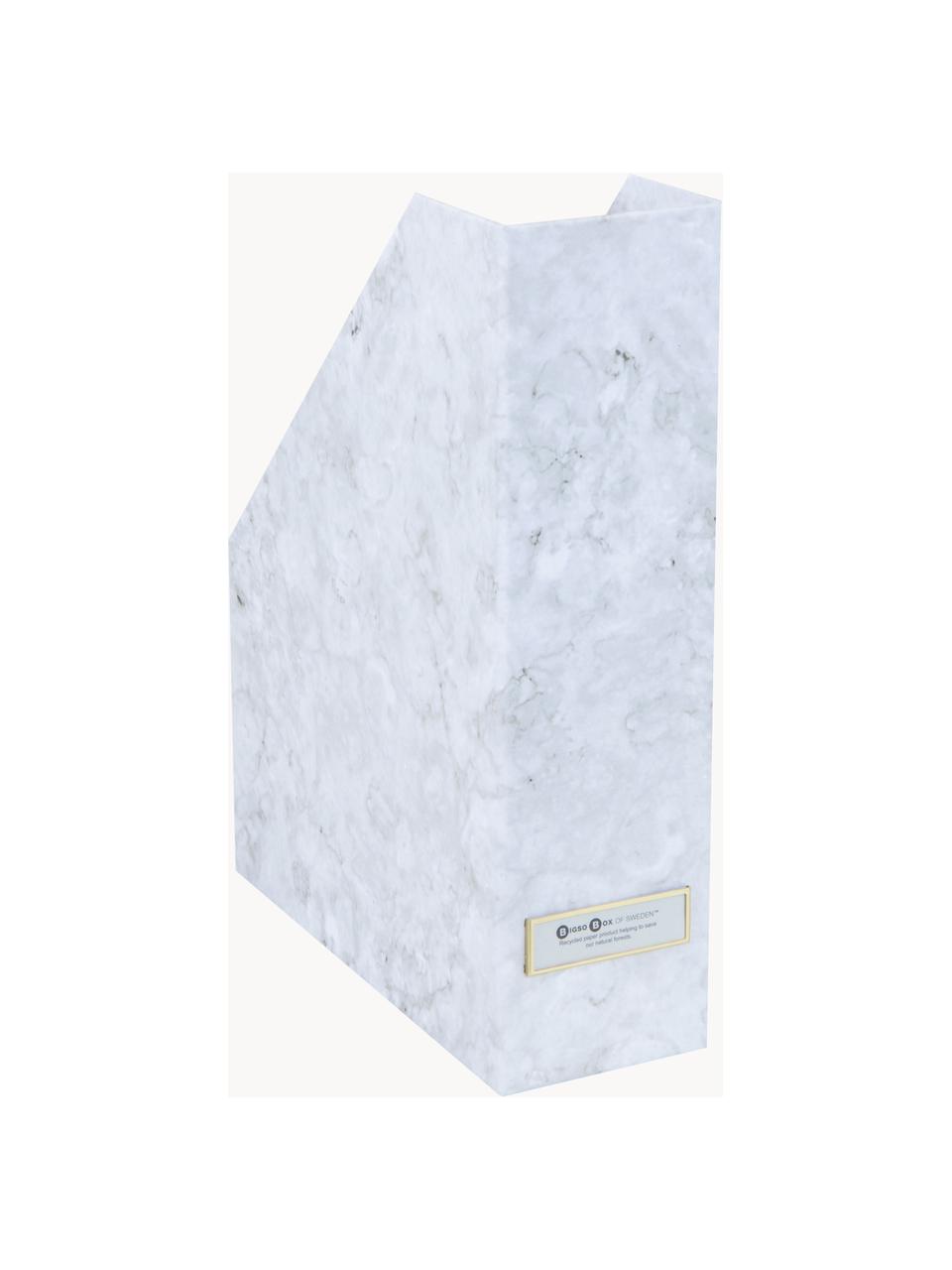 Archivador Viola, 2 uds., Canvas, cartón macizo con aspecto de mármol, Mármol blanco, An 10 x L 25 cm