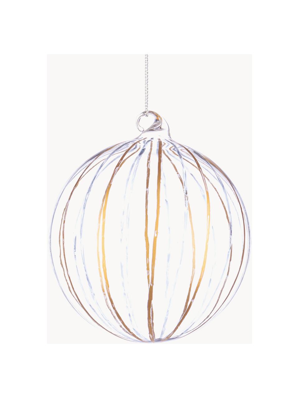 Palline albero di Natale Stripe Trans 8 pz, Vetro, Trasparente, dorato, Ø 10 x Alt. 10 cm