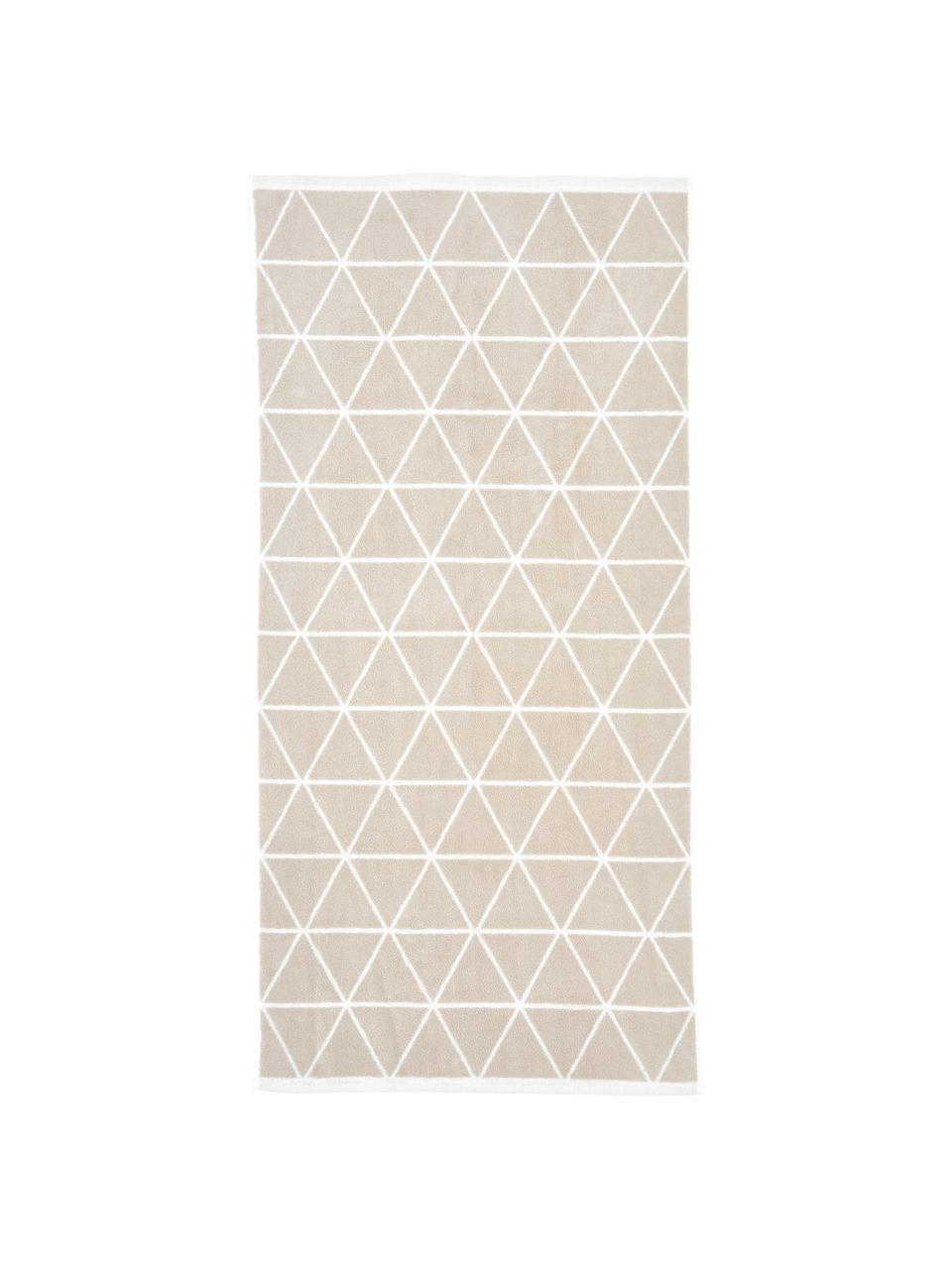 Wende-Handtuch-Set Elina mit grafischem Muster, 3-tlg., Sandfarben, Cremeweiß, Set mit verschiedenen Größen
