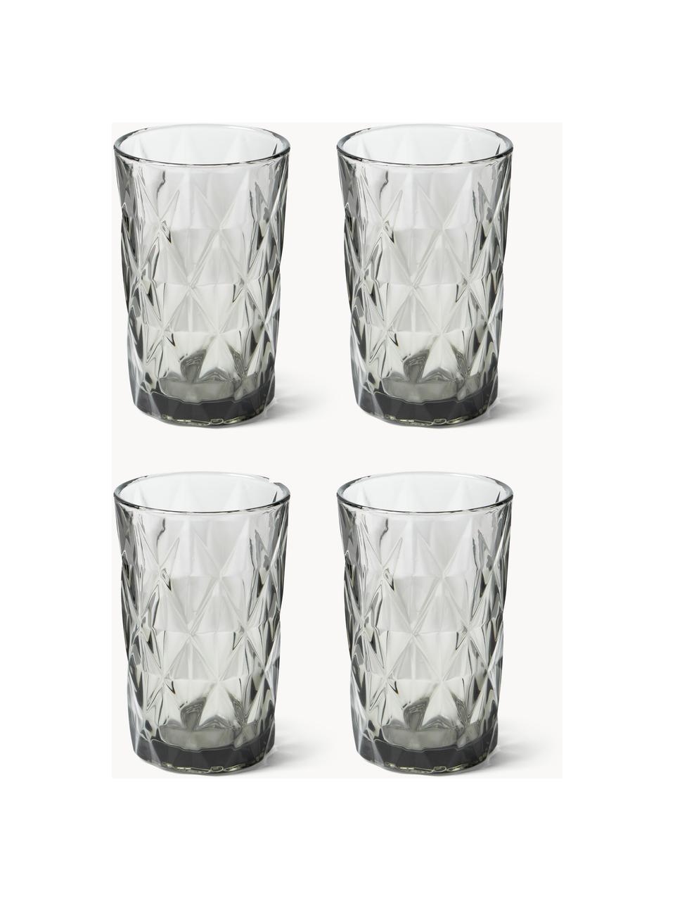 Bicchieri con motivo Colorado, 4 pz, Vetro, Grigio, Ø 8 x Alt. 13 cm, 310 ml