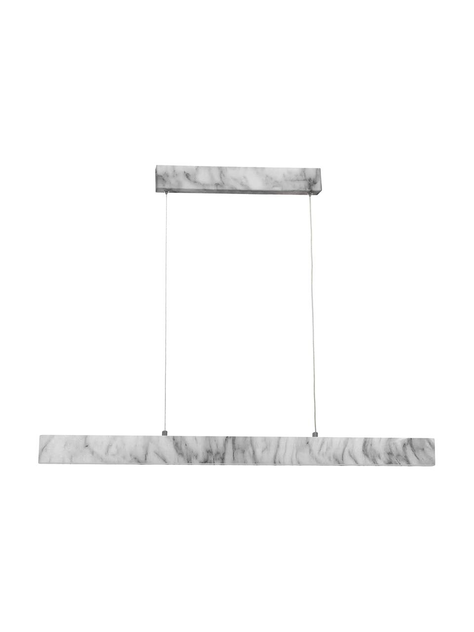 Lampada a sospensione grande a LED effetto marmo Pierce, Paralume: metallo lamina rivestita, Baldacchino: metallo sventato, Bianco marmorizzato, Larg. 90 x Alt. 10 cm