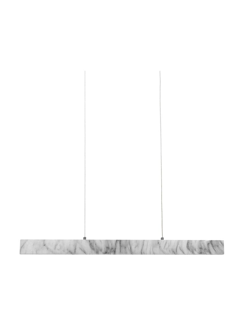 Lampada a sospensione grande a LED effetto marmo Pierce, Paralume: metallo lamina rivestita, Baldacchino: metallo sventato, Bianco marmorizzato, Larg. 90 x Alt. 10 cm