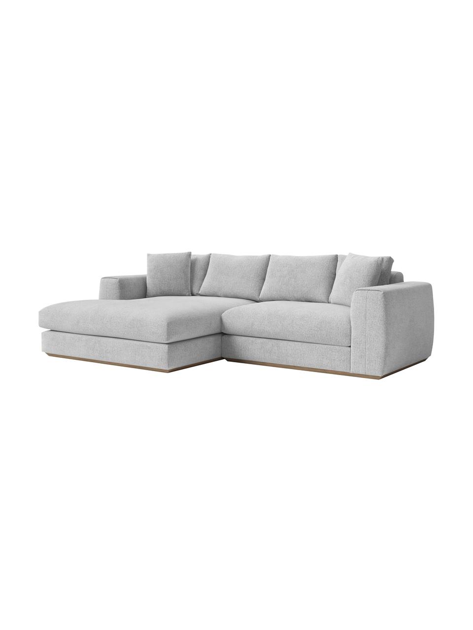 Sofá rinconera Vienna (4 plazas), Tapizado: 100% poliéster Alta resis, Gris claro, An 284 x F 170 cm, chaise longue izquierda