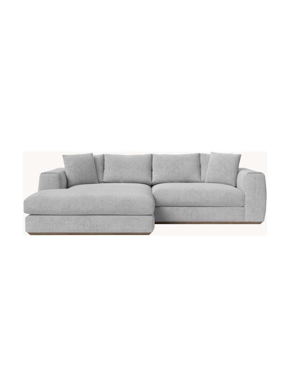 Sofa narożna Vienna (4-osobowa), Tapicerka: 100% poliester Dzięki tka, Szara tkanina, S 284 x G 170 cm, lewostronna