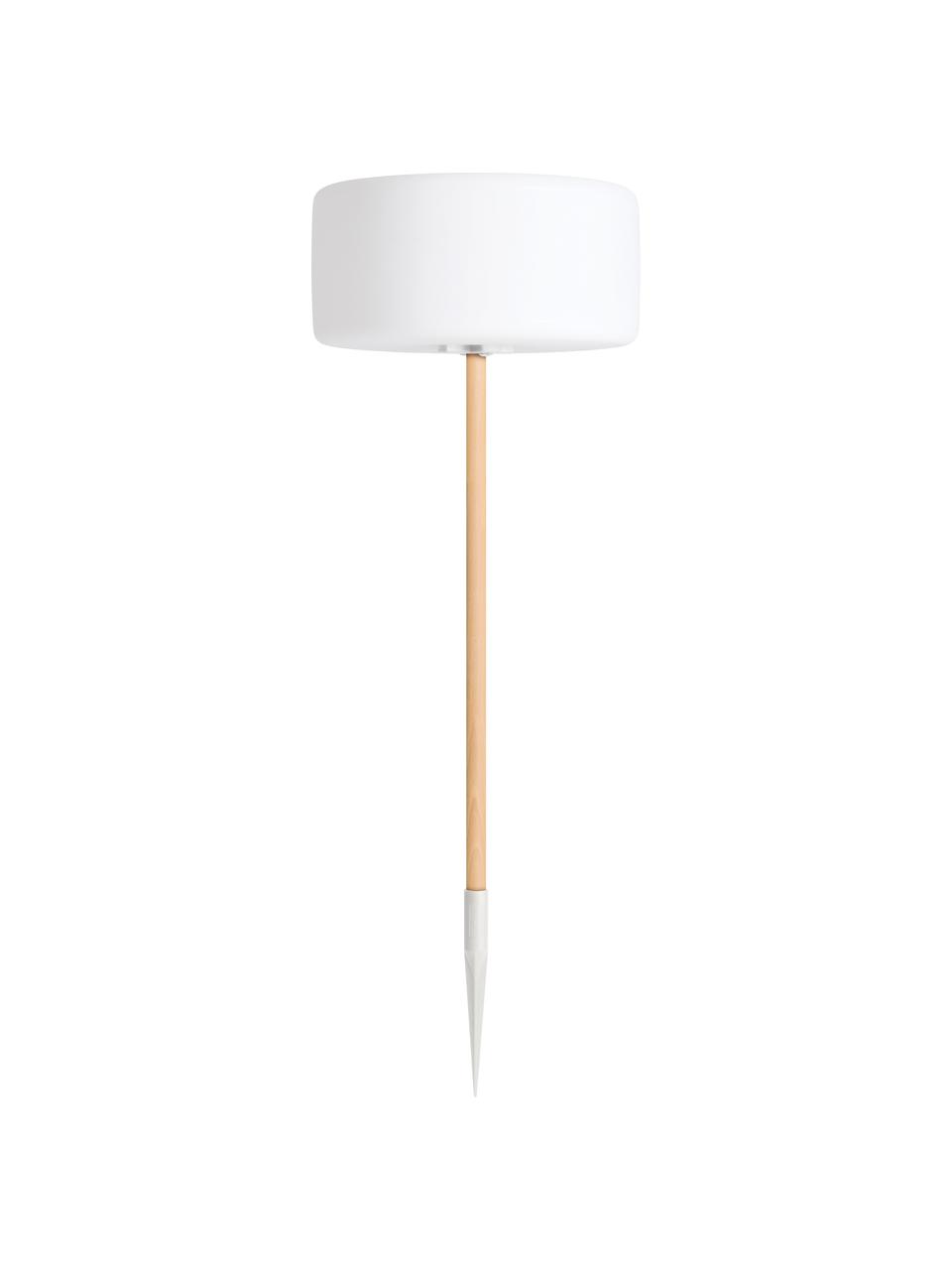 Mobile Außenleuchte Thierry zum Stecken oder Hängen, Lampenschirm: Kunststoff, Weiß, Hellgrau, Ø 41 x H 21 cm