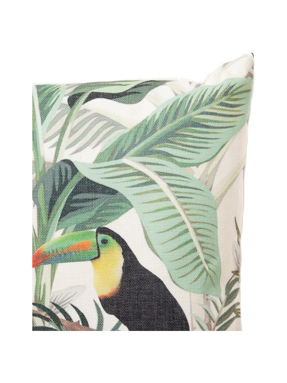 Cojín de exterior Toucan, con relleno, Tapizado: 83% poliéster, 13% algodó, Verde, multicolor, An 45 x L 45 cm