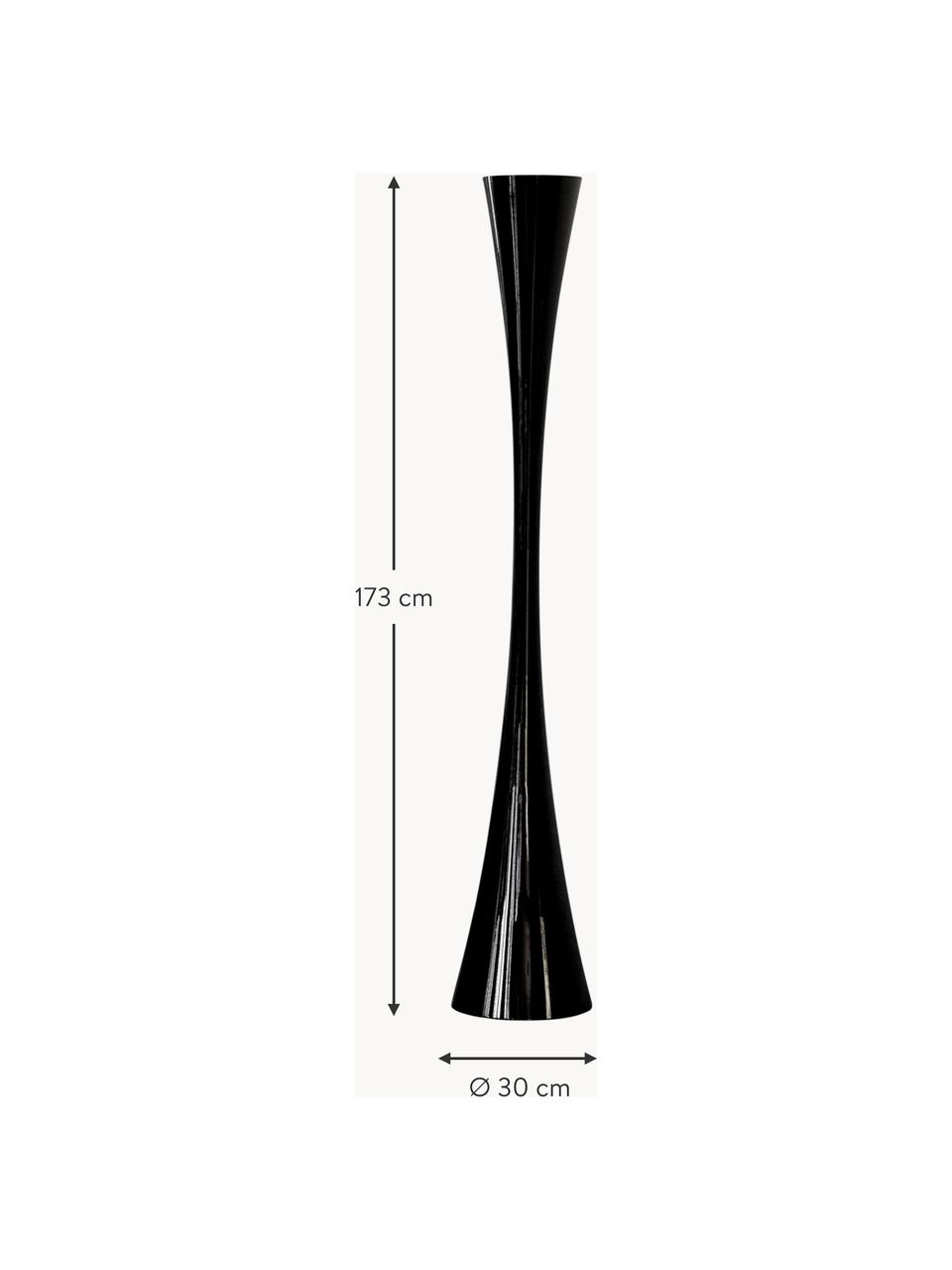 Grote LED vloerlamp Biconica, Kunststof, Zwart, H 173 cm
