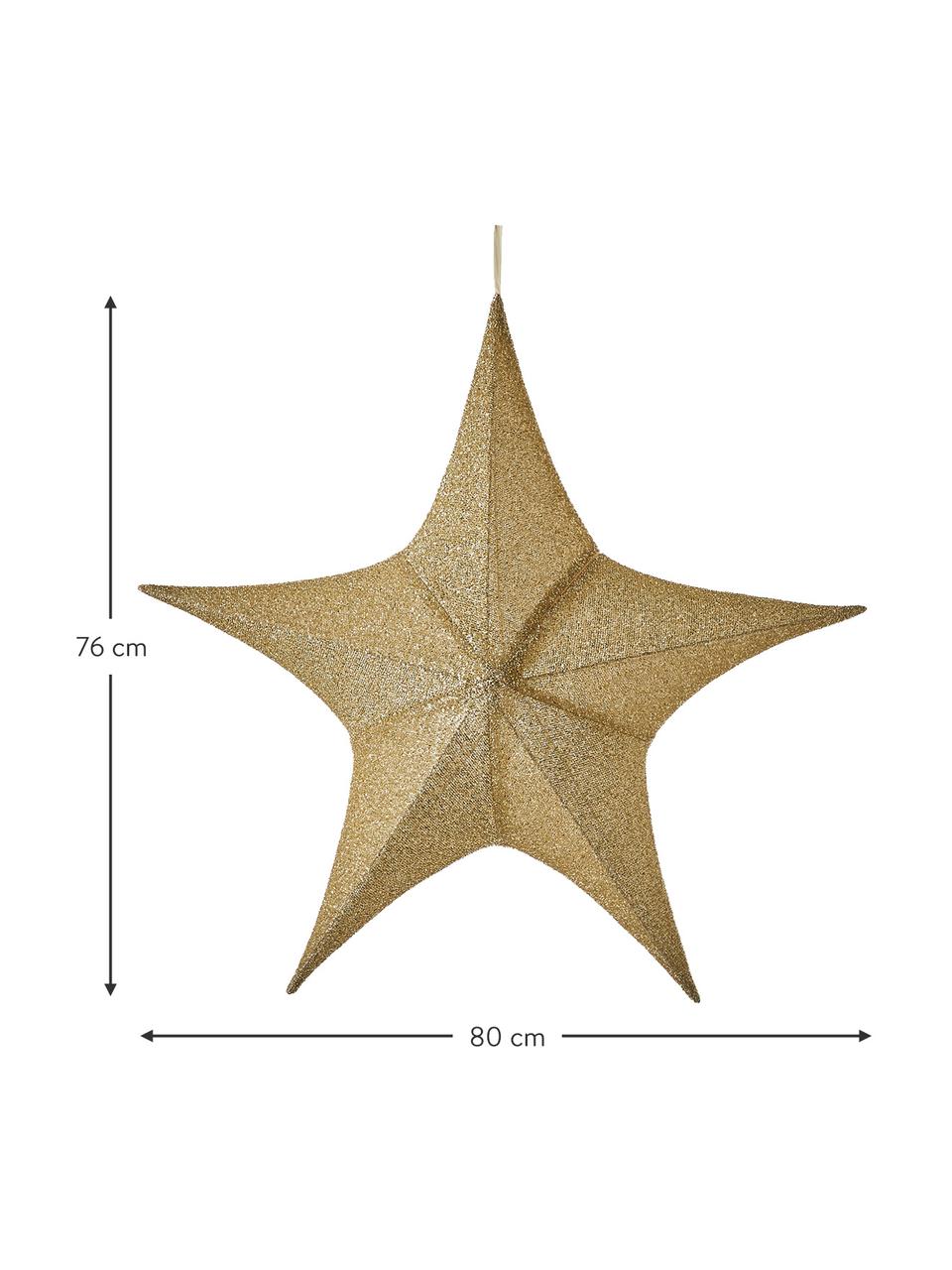 Pieza decorativa estrella Kamilla, Exterior: poliéster, Interior: metal, Dorado, An 80 x Al 76 cm