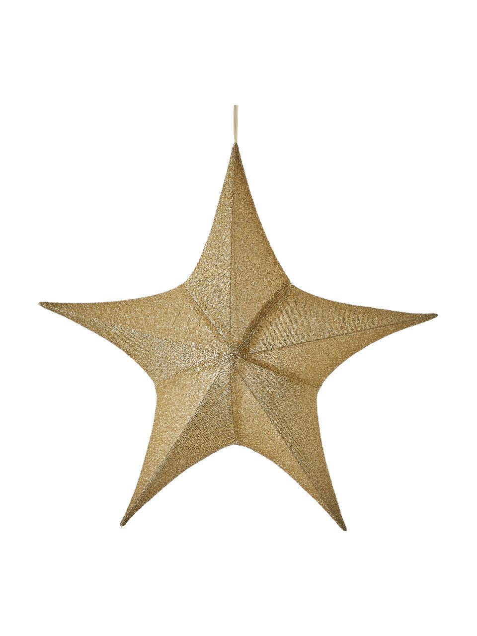 Decoratieve sterren Kamilla in goudkleurig, Bekleding: polyester, Frame: metaal, Goudkleurig, B 80 x H 76 cm