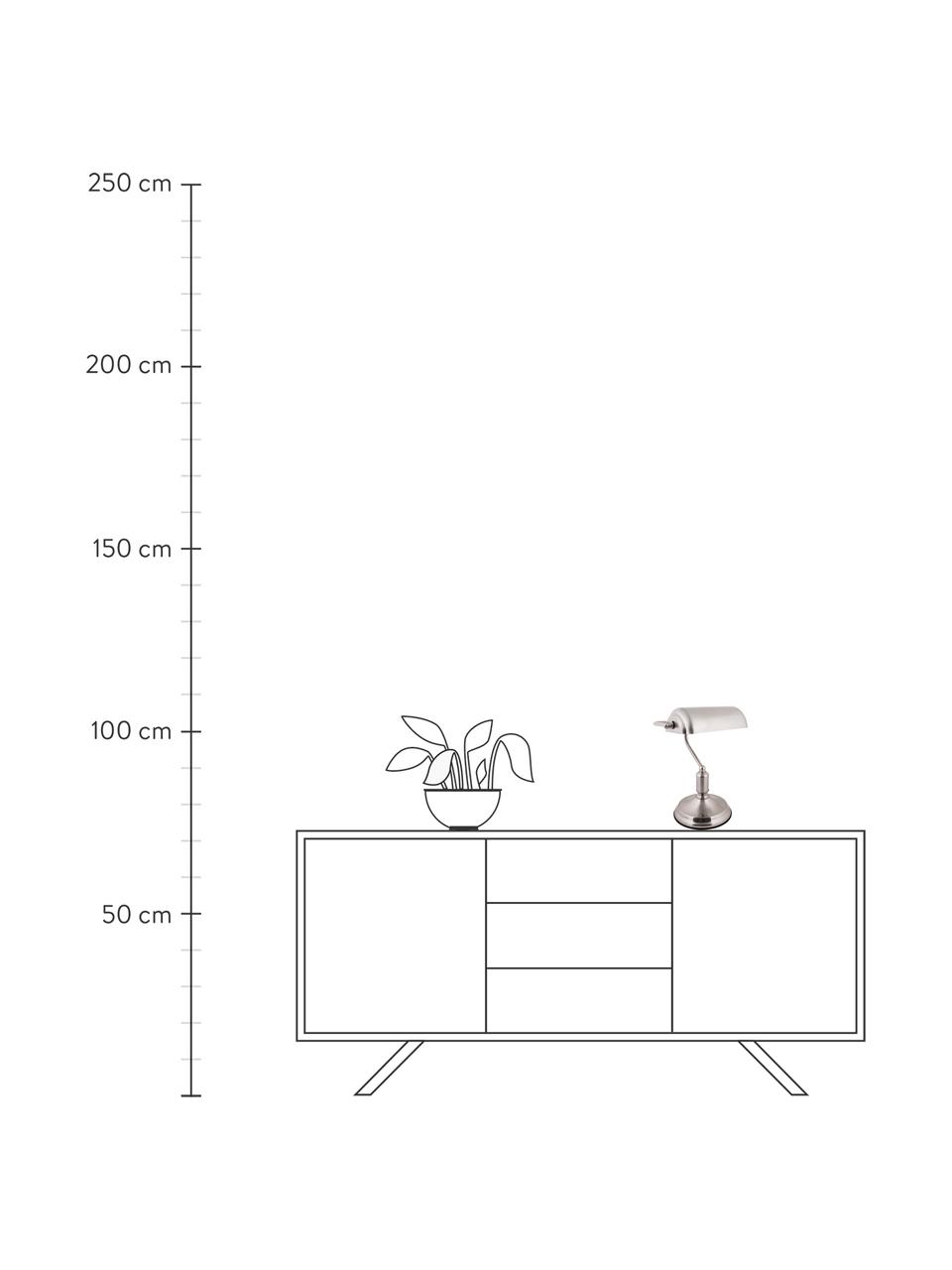 Kleine Retro-Schreibtischlampe Bank aus Metall, Lampenschirm: Metall, Lampenfuß: Metall, Silberfarben, 27 x 34 cm