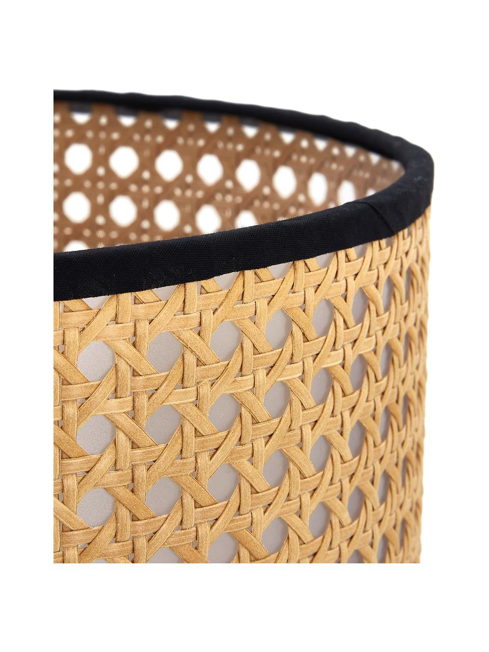 Stolní lampa z vídeňské pleteniny Vienna, Černá, světle hnědá, Ø 25 cm, V 40 cm