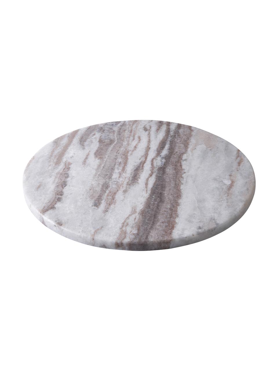 Deko-Tablett Marble aus Marmor in Hellgrau, Marmor, Hellgrau, Ø 30 cm