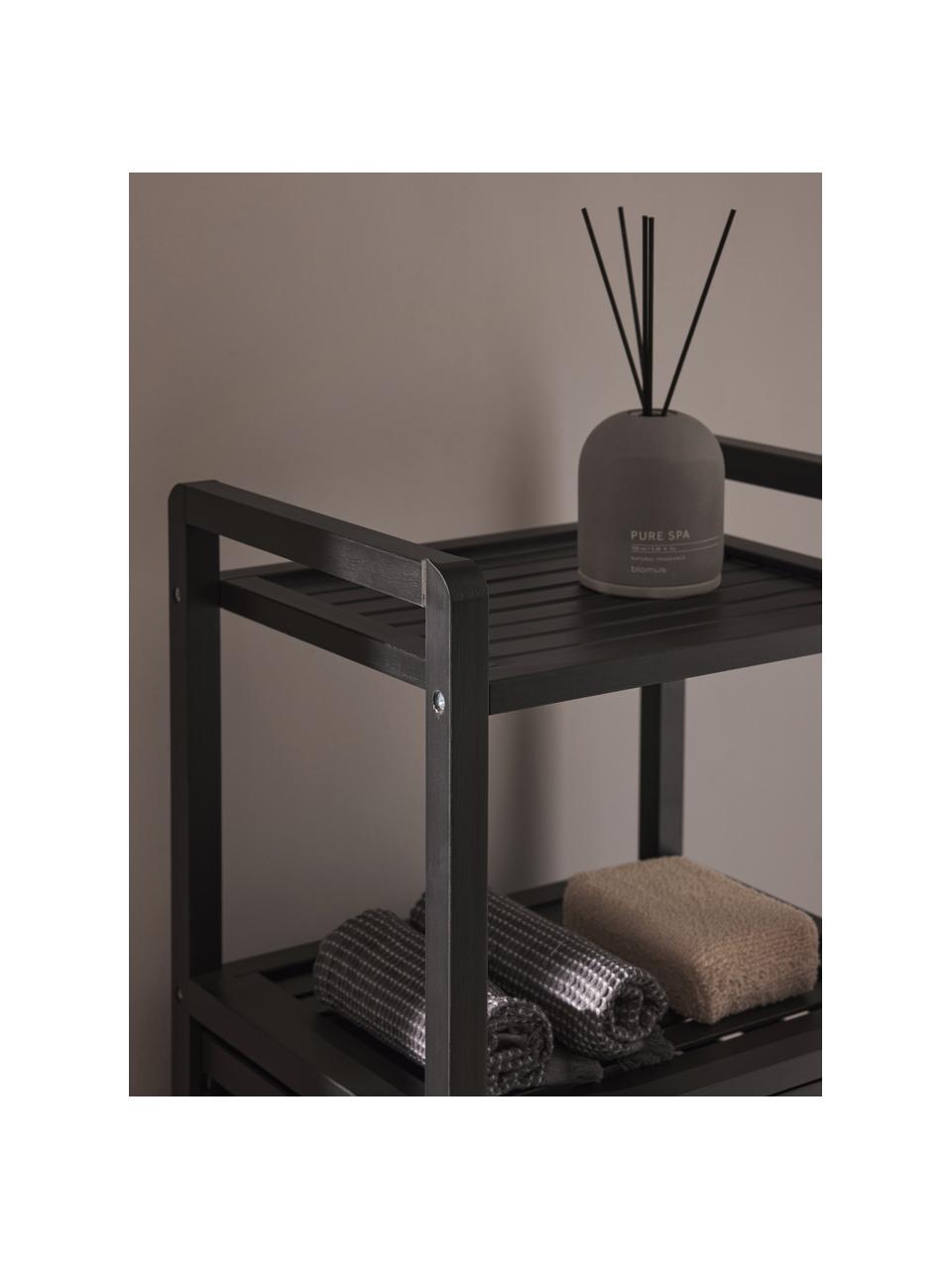 Kosz na pranie z półką Kit, Stelaż: drewno bambusowe z certyf, Czarny, antracytowy, S 40 x W 95 cm