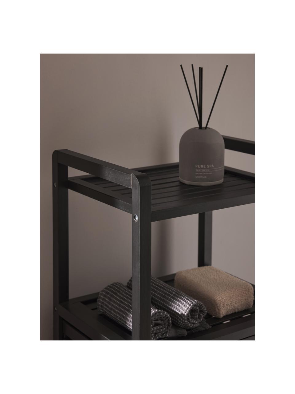 Regál do koupelny z bambusu s košem na prádlo Kit, Černá, antracitová, Š 40 cm, V 95 cm