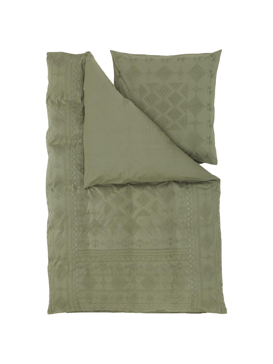 Vyšívaná bavlnená posteľná bielizeň Elaine, 100 % bavlna
Hustota vlákna 140 TC, kvalita štandard

Posteľná bielizeň z bavlny je príjemná na dotyk, dobre absorbuje vlhkosť a je vhodná pre alergikov, Zelená, 135 x 200 cm + 1 vankúš 80 x 80 cm