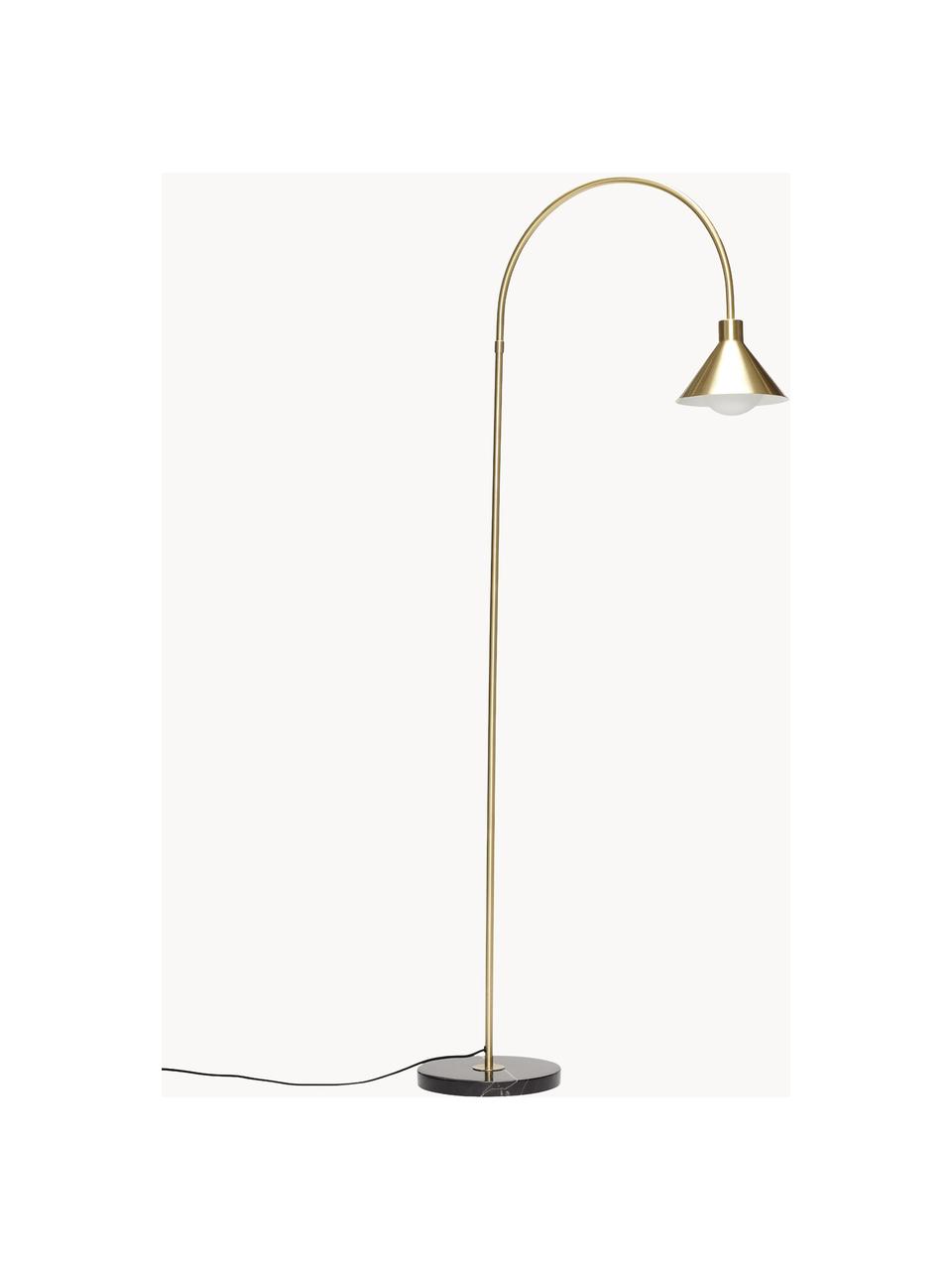 Lámpara arco Pipe, Estructura: metal recubierto, Cable: plástico, Dorado, negro, veteado, An 60 x Al 168 cm