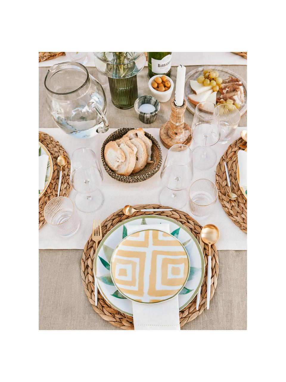Geschirr-Set Botanique, 6 Personen (18er-Set), Grün, Weiß, Gelb, Set mit verschiedenen Größen