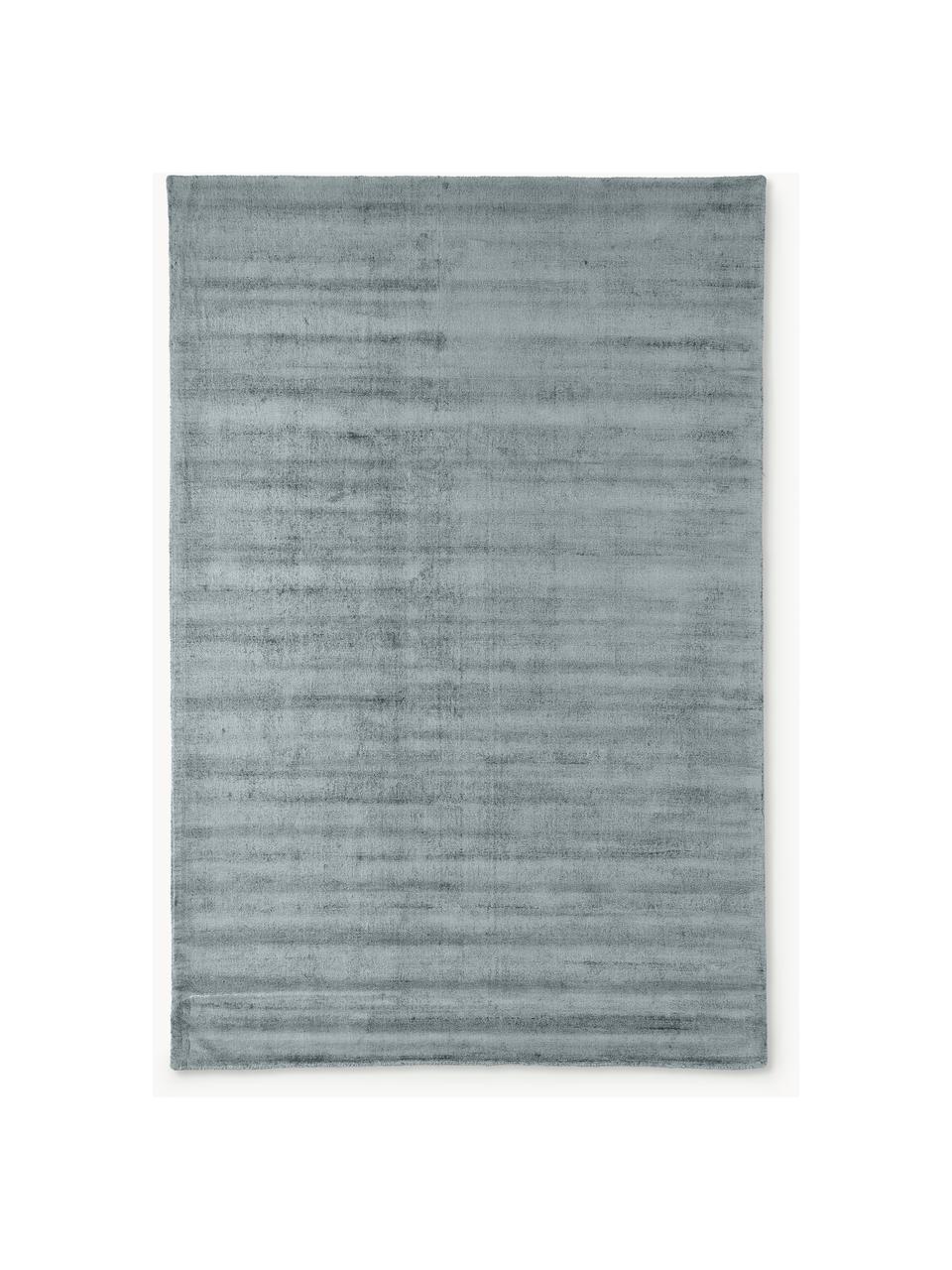 Tapis en viscose tissé main Jane, Gris-bleu, larg. 200 x long. 300 cm (taille L)