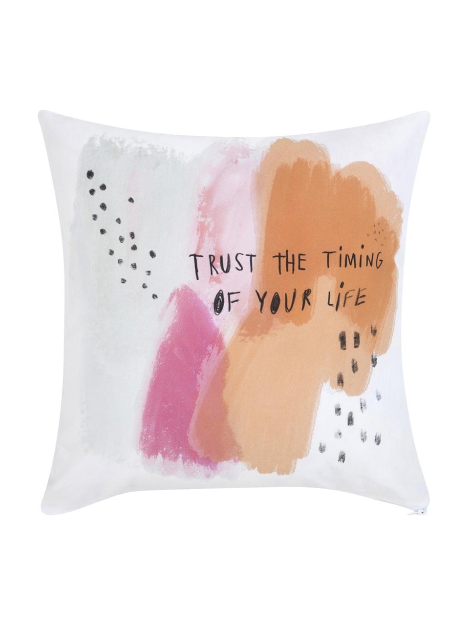 Housse de coussin design Trust par Kera Till, Blanc, multicolore