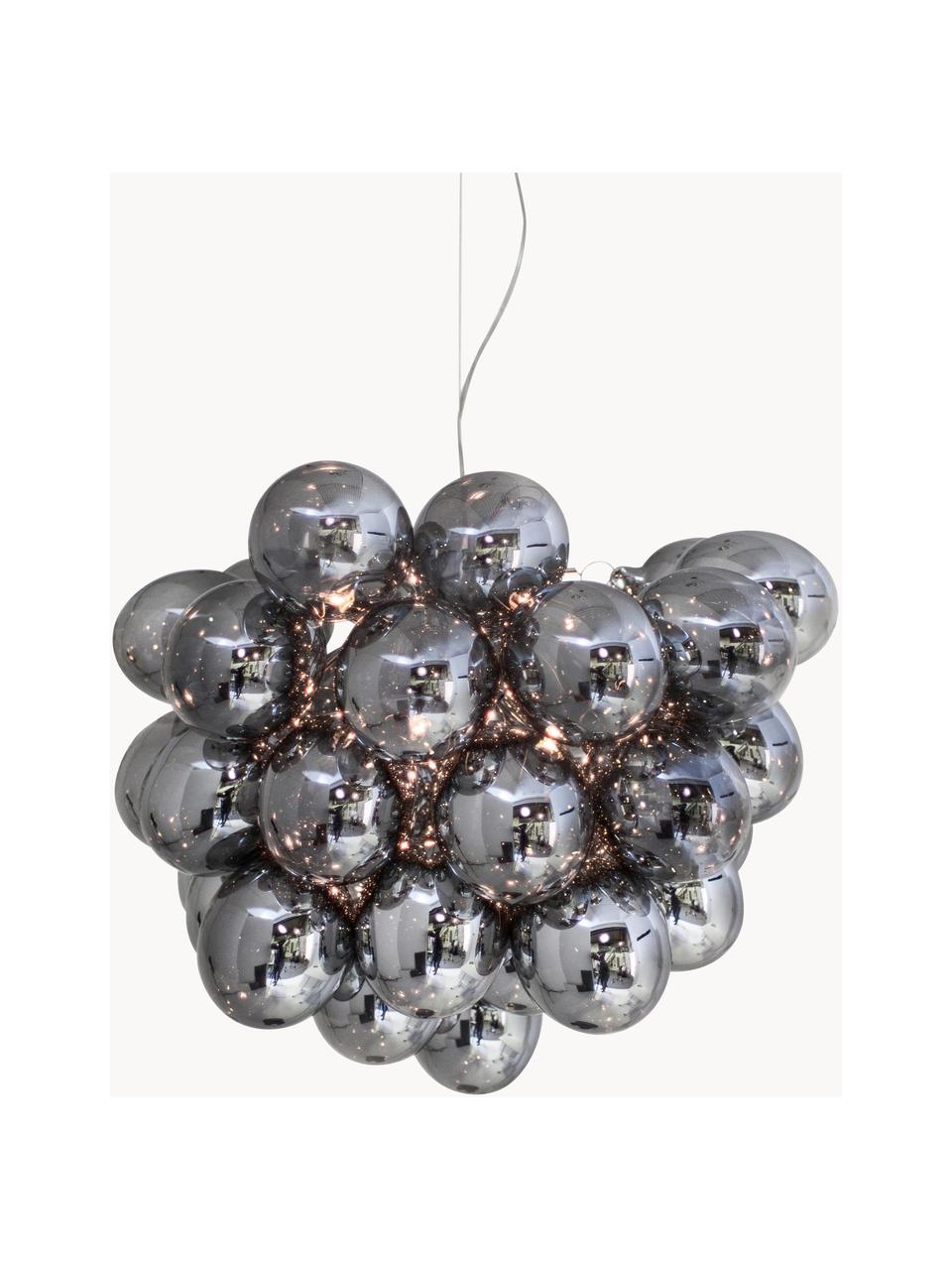 Hanglamp met glazen bollen Gross, Baldakijn: verchroomd nikkel, Chroomkleurig, Ø 50 x H 45 cm