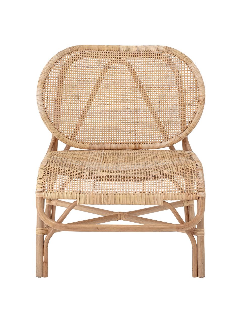 Poltroncina in rattan beige Rosen, Rattan, Beige, Larg. 70 x Prof. 68 cm