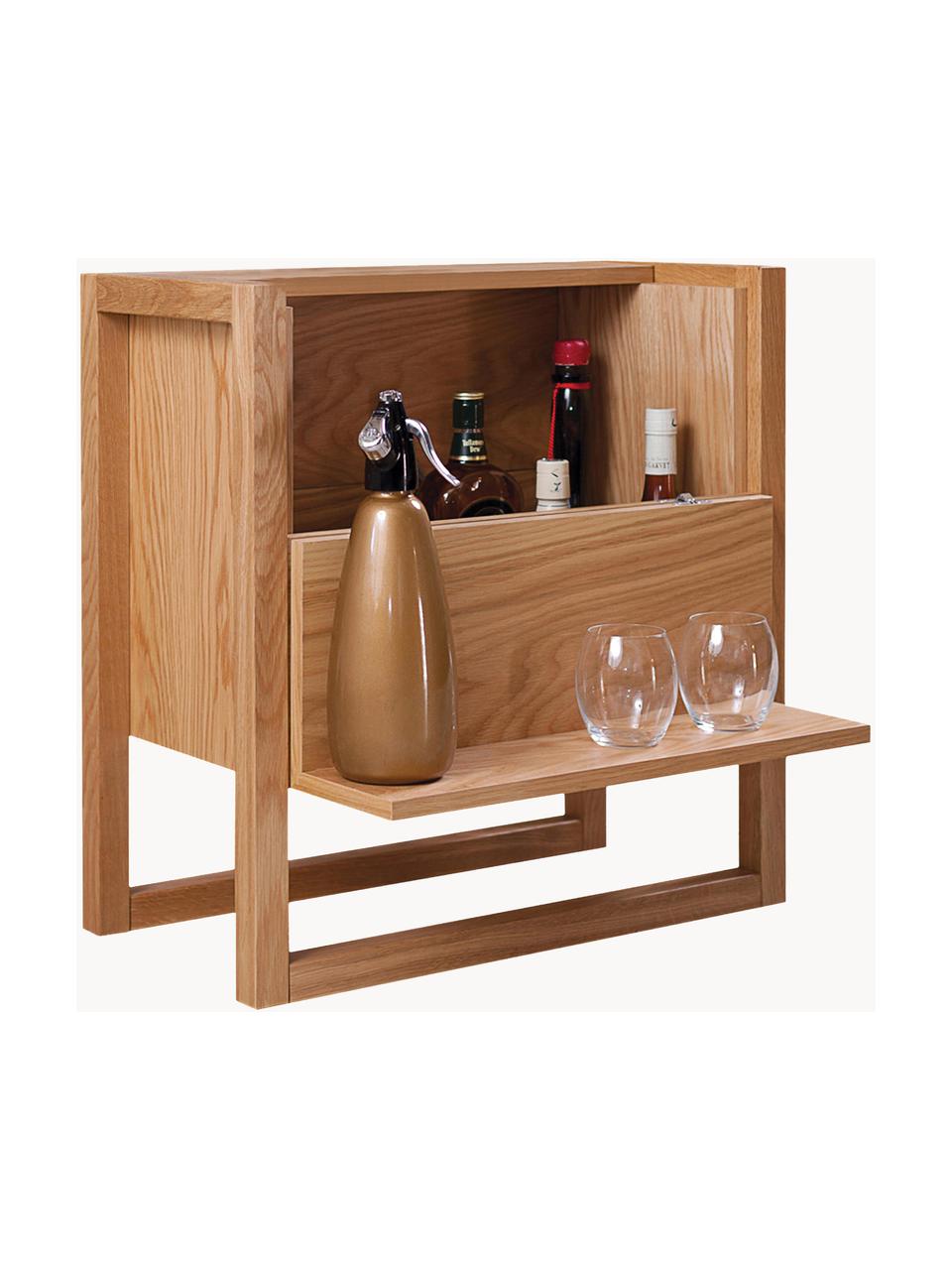 Minibar z drewna dębowego NewEst, Korpus: płyta pilśniowa (MDF) z f, Drewno dębowe, S 59 x W 60 cm