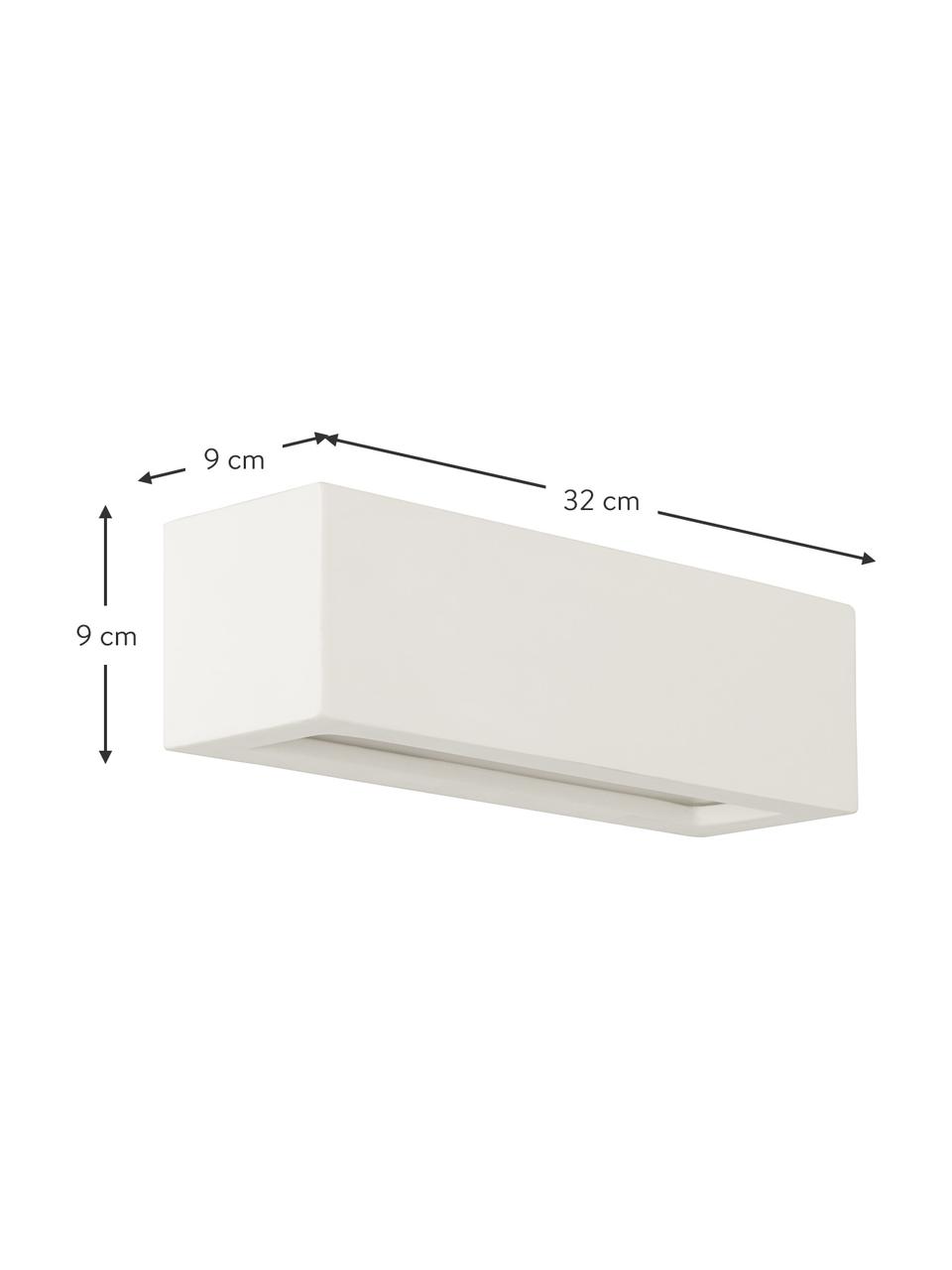 Keramické nástěnné svítidlo Madrid, Krémově bílá, Š 32 cm, V 9 cm