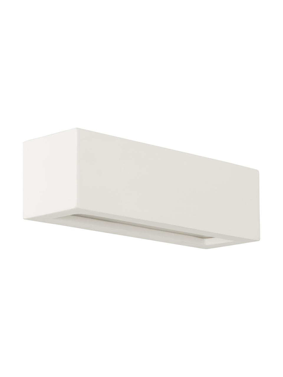 Applique in ceramica Madrid, Paralume: ceramica opaca, Bianco crema, Larg. 32 x Alt. 9 cm