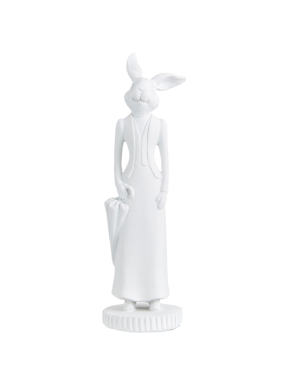 Handgefertigtes Deko-Objekt Lady, Kunststoff, Weiß, B 6 x H 19 cm