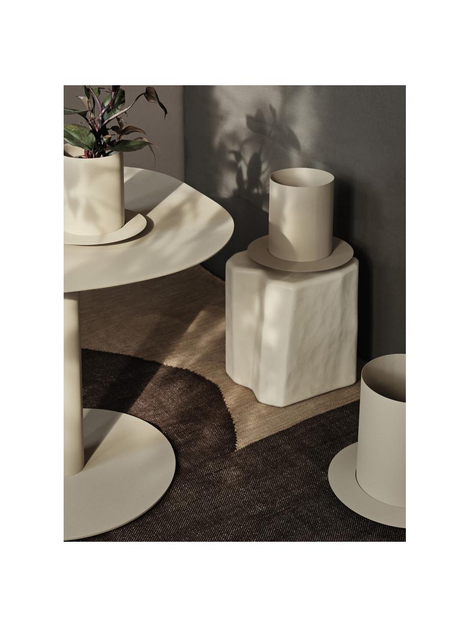 Beton-Sitzhocker Staffa in organischer Form, Beton, glasfaserverstärkt, Off White, matt, B 36 x H 40 cm