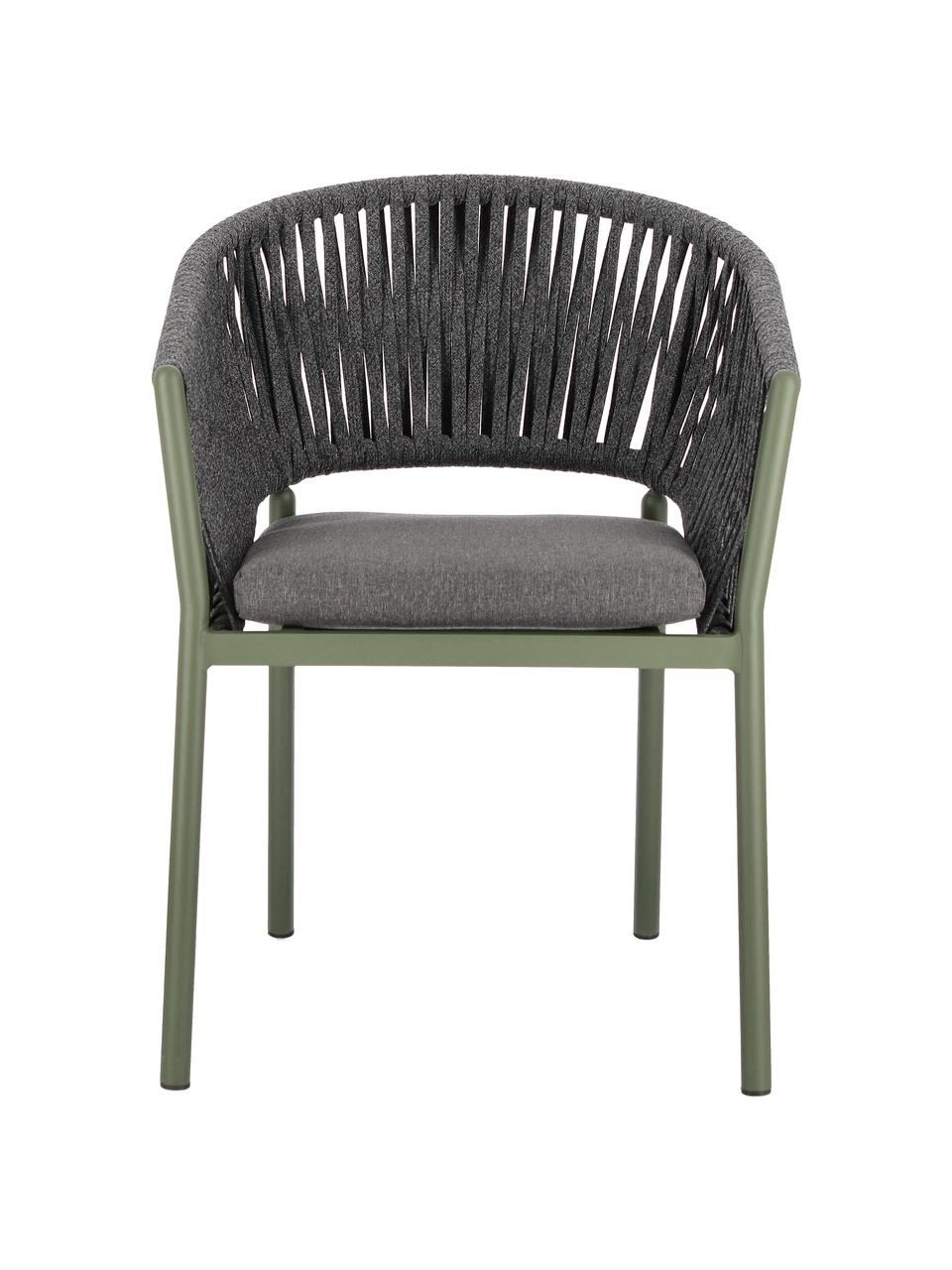Krzesło ogrodowe Florencia, Stelaż: aluminium malowane proszk, Zielony, szary, S 60 x W 80 cm