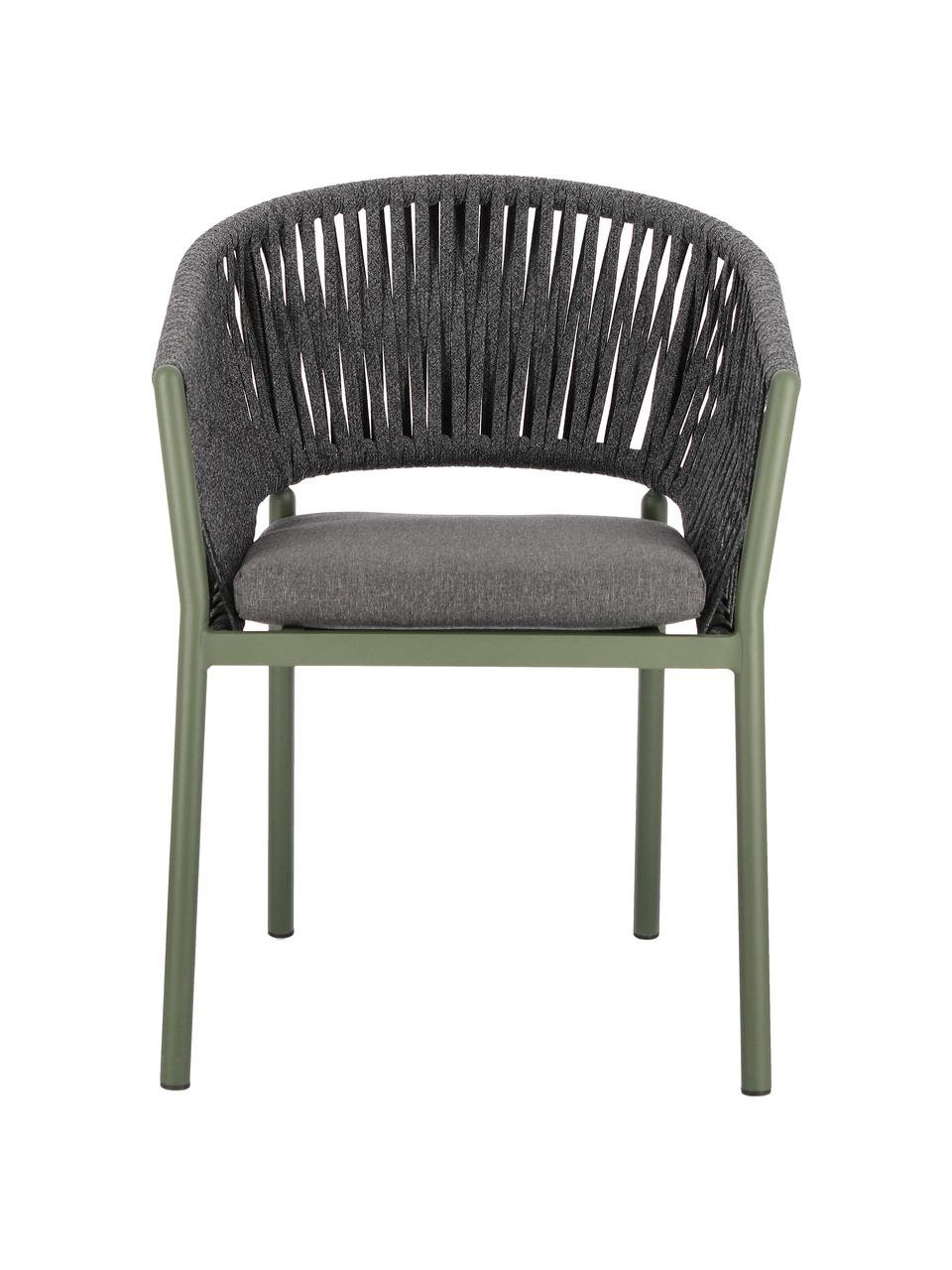 Sedia impilabile da giardino Florencia, Struttura: alluminio verniciato a po, Verde, grigio, Larg. 60 x Alt. 80 cm