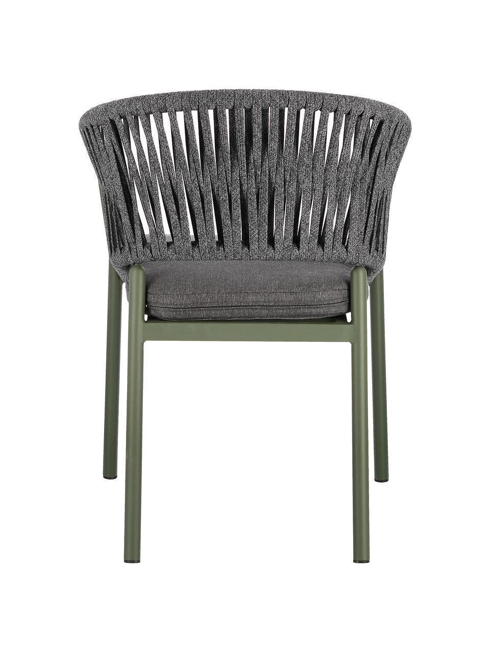 Krzesło ogrodowe Florencia, Stelaż: aluminium malowane proszk, Zielony, szary, S 60 x W 80 cm