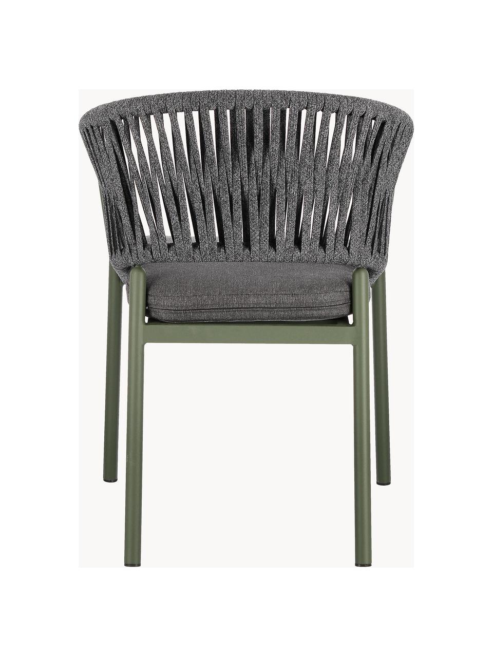 Záhradná stolička Florencia, stohovateľná, Zelená, sivá, Š 60 x V 80 cm
