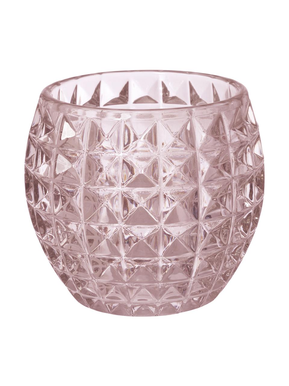 Teelichthalter-Set Aliza, 3er-Set, Glas, Rosatöne, Je Ø 10 x H 9 cm