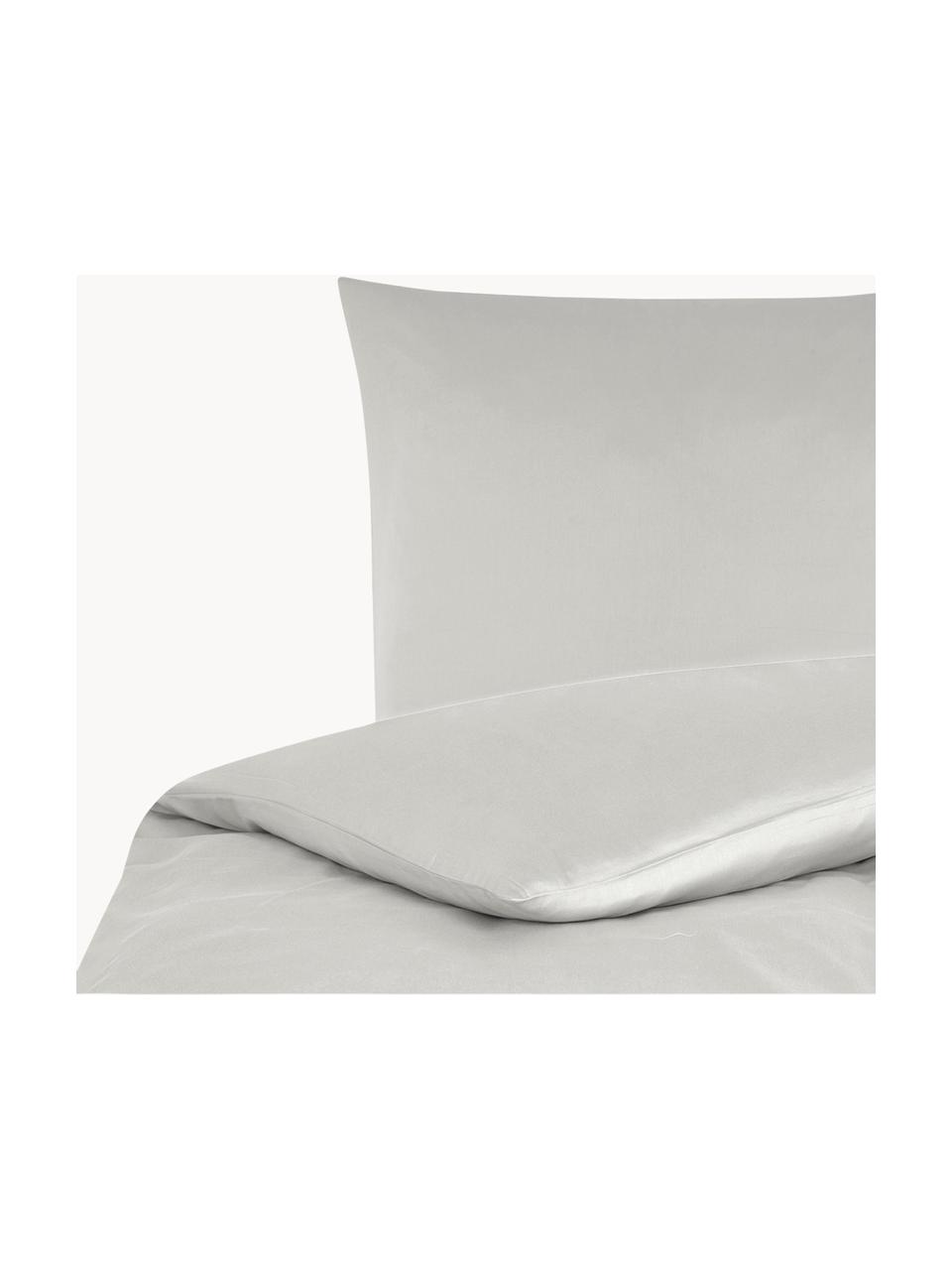 Baumwollsatin-Bettdeckenbezug Comfort in Hellgrau, Webart: Satin, leicht glänzend Fa, Hellgrau, B 200 x L 210 cm