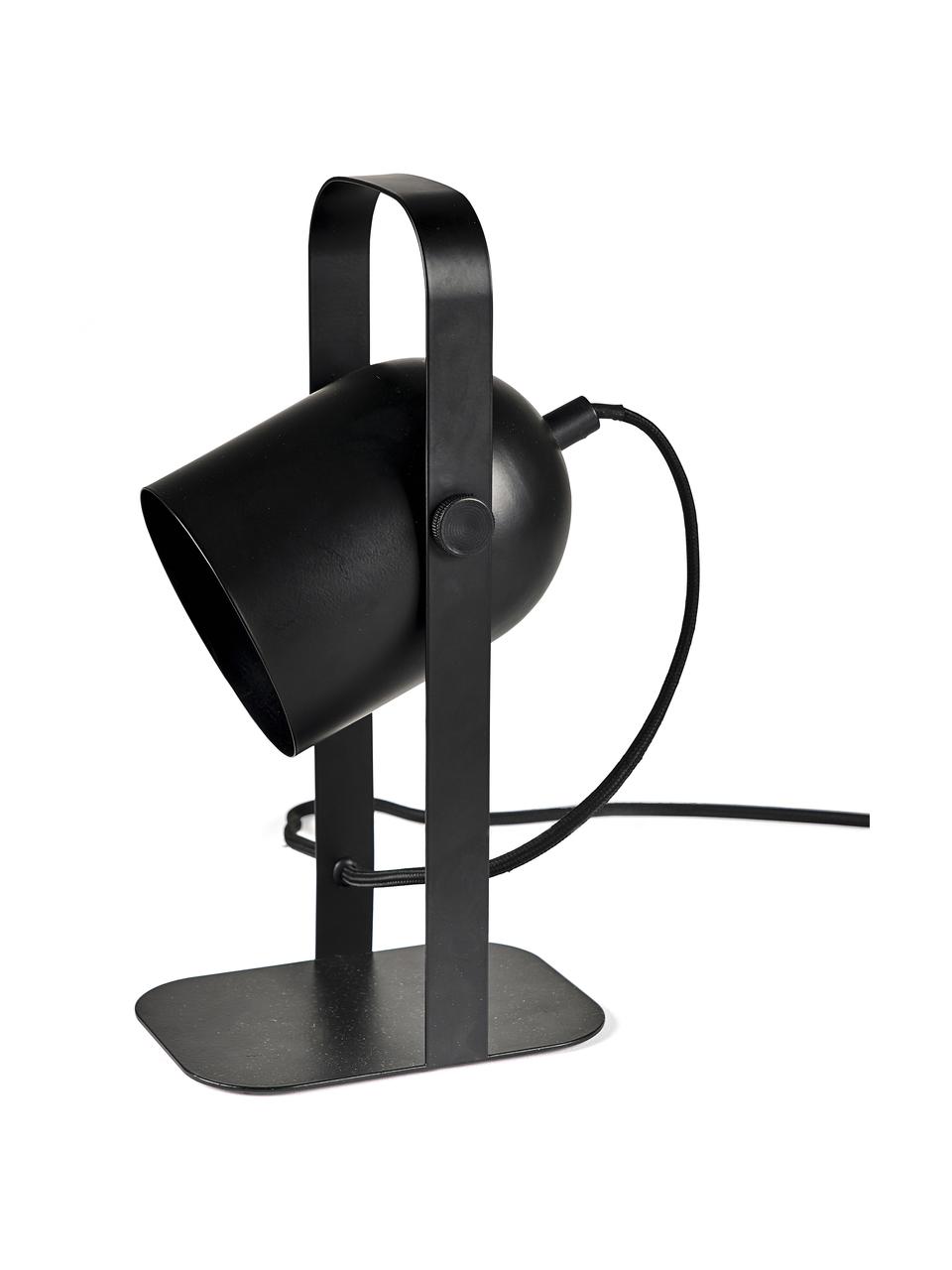 Verstelbare tafellamp Nesvik, Lamp: bekleed ijzer, Zwart, B 11 x H 29 cm