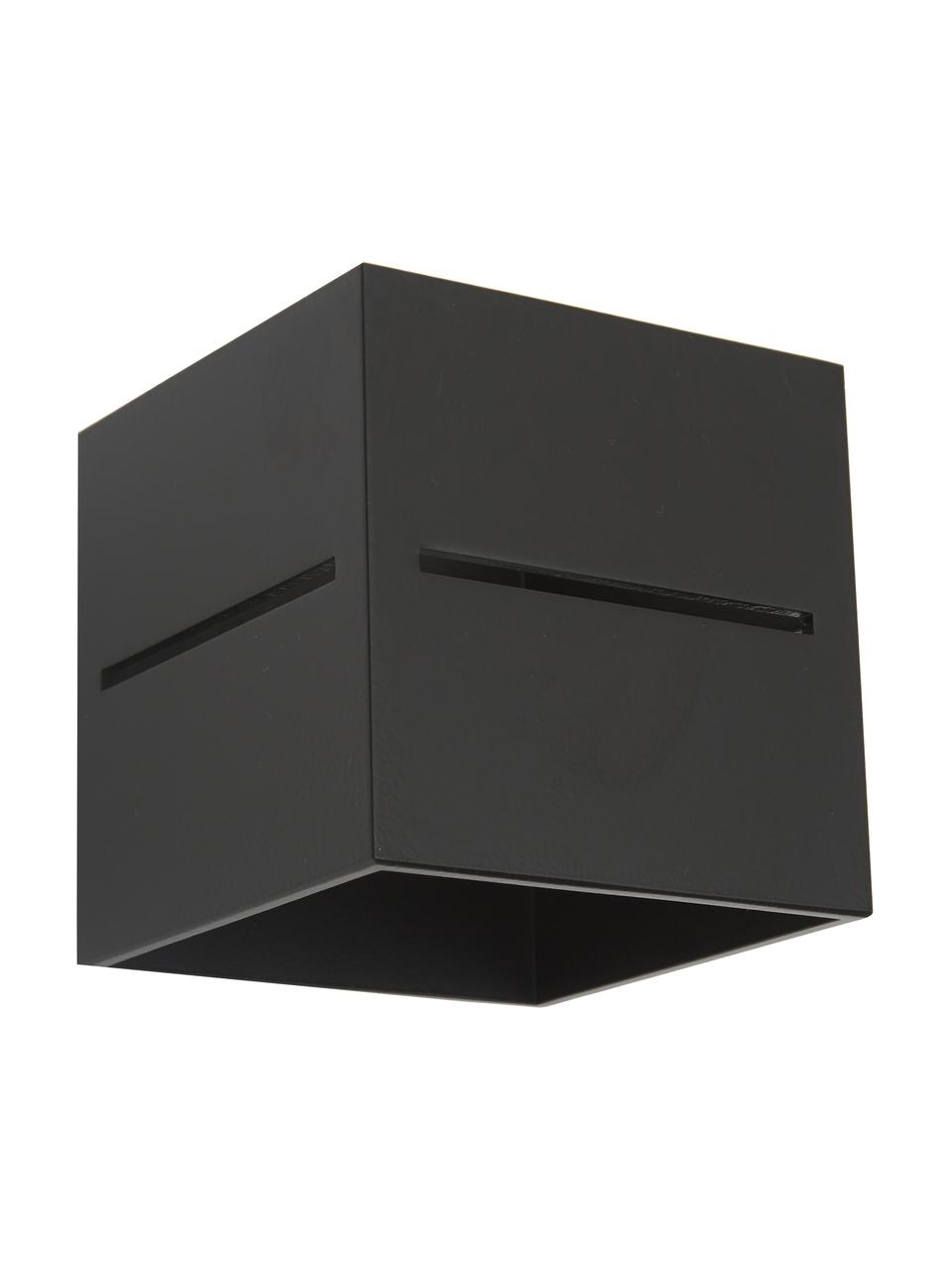 Petite applique murale Lorum, Noir, larg. 10 x haut. 10 cm