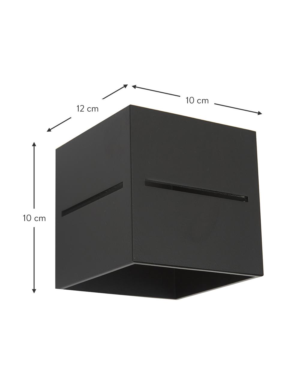 Malé nástěnné svítidlo Lorum, Černá, Š 10 cm, V 10 cm