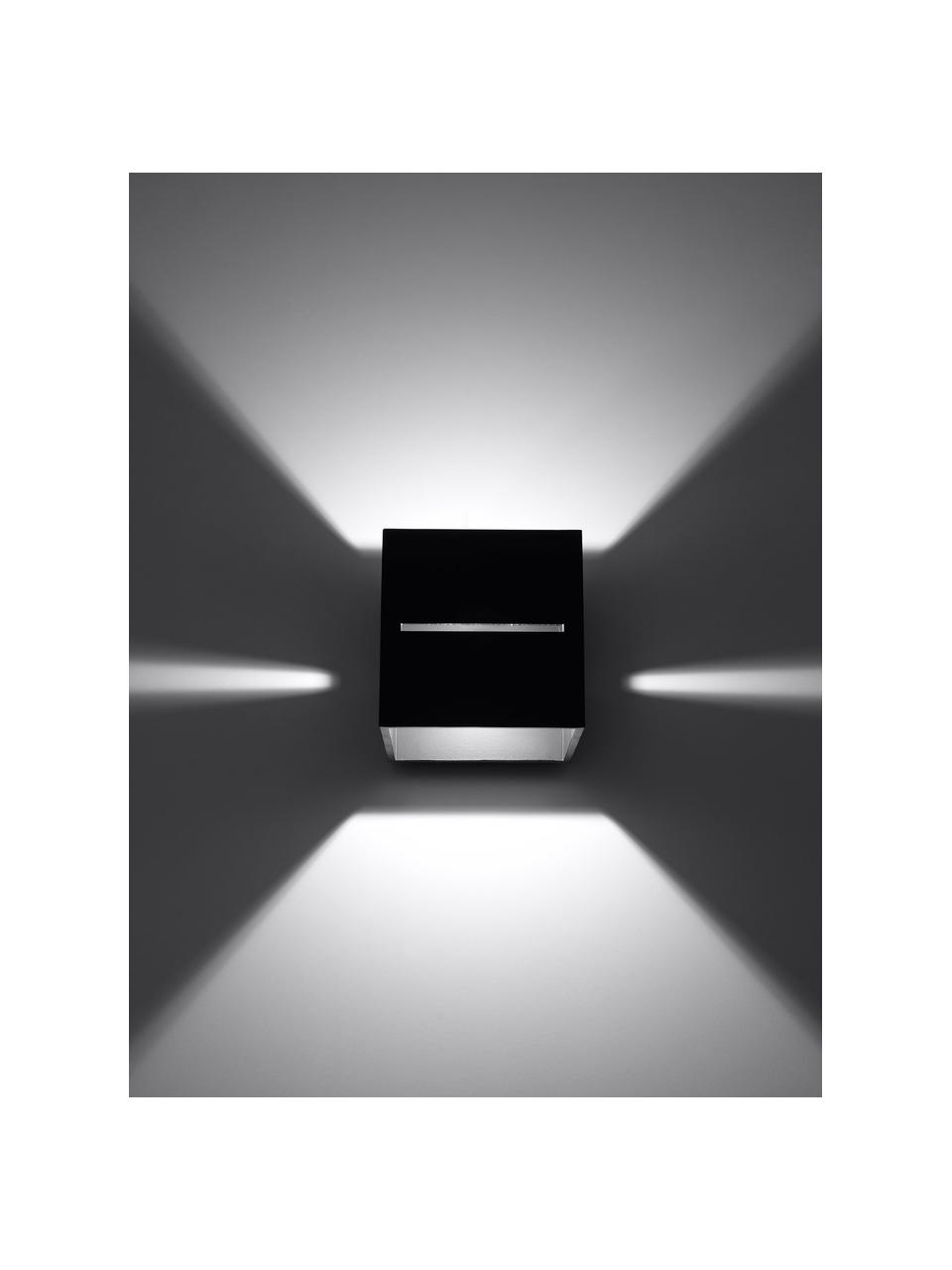 Petite applique murale Lorum, Noir, larg. 10 x haut. 10 cm