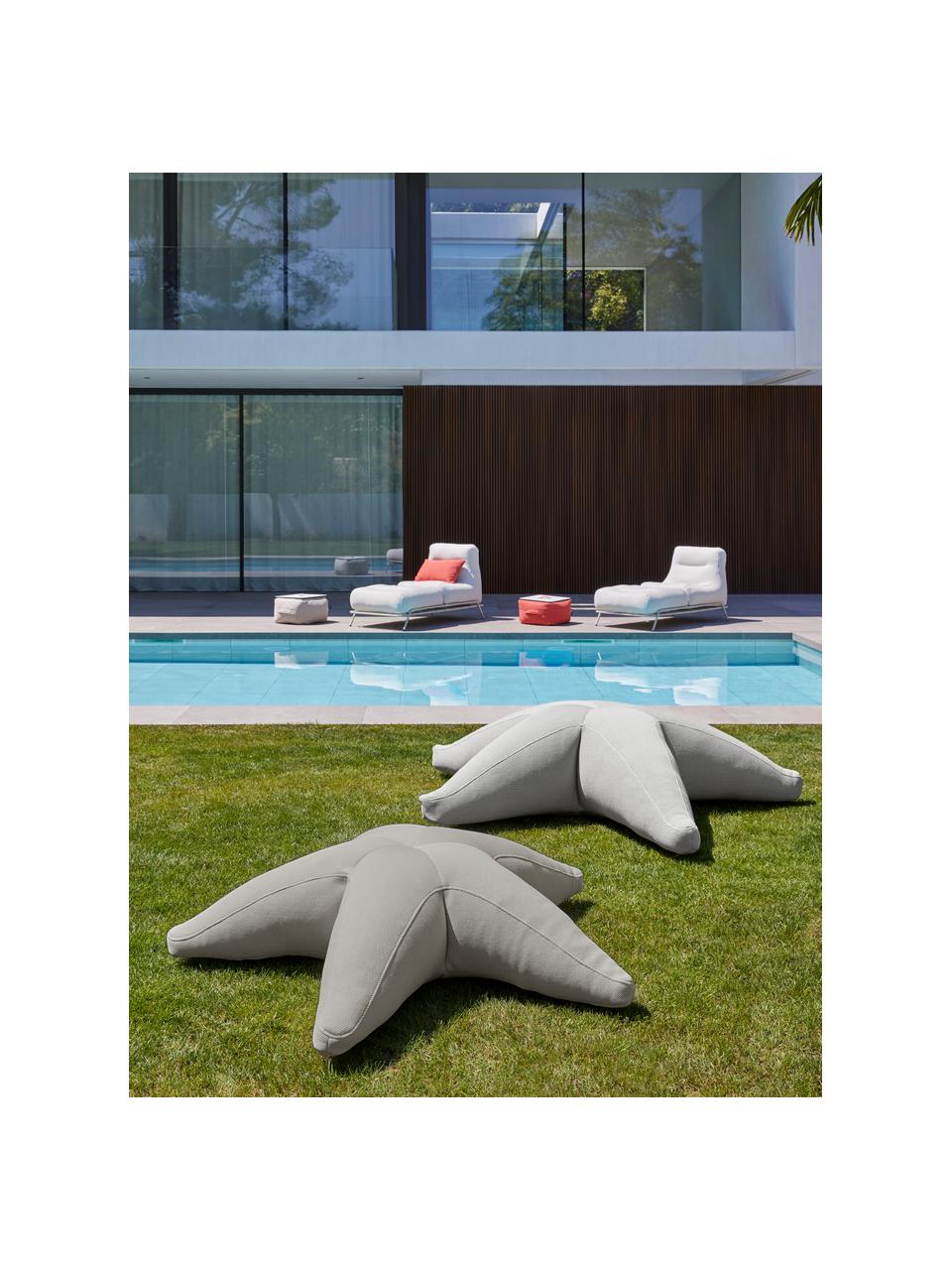 Grote outdoor zitzak Starfish, handgemaakt, Bekleding: 70% PAN + 30% PES, waterd, Lichtbeige, B 145 x L 145 cm