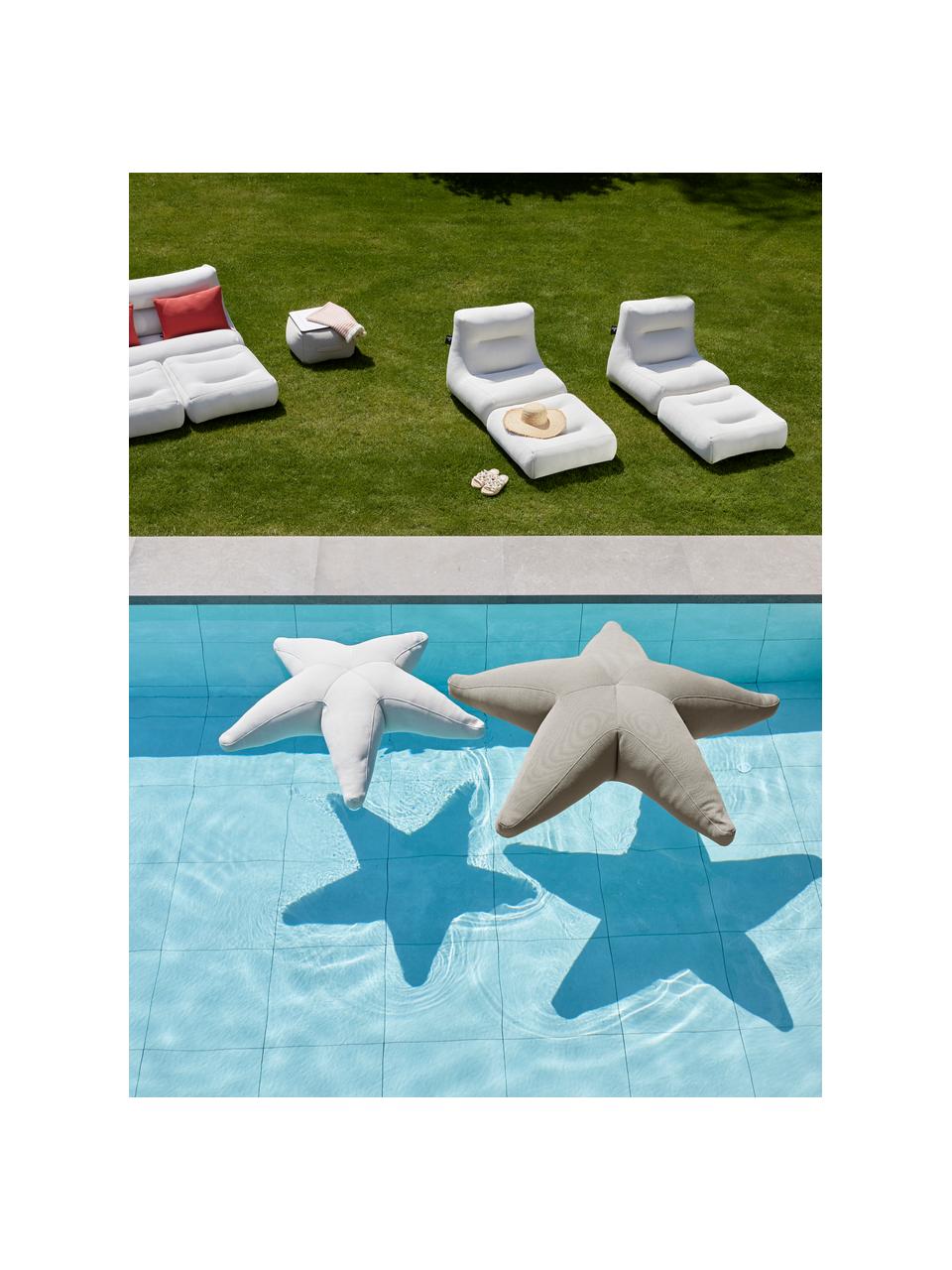 Grote outdoor zitzak Starfish, handgemaakt, Bekleding: 70% PAN + 30% PES, waterd, Lichtbeige, B 145 x L 145 cm