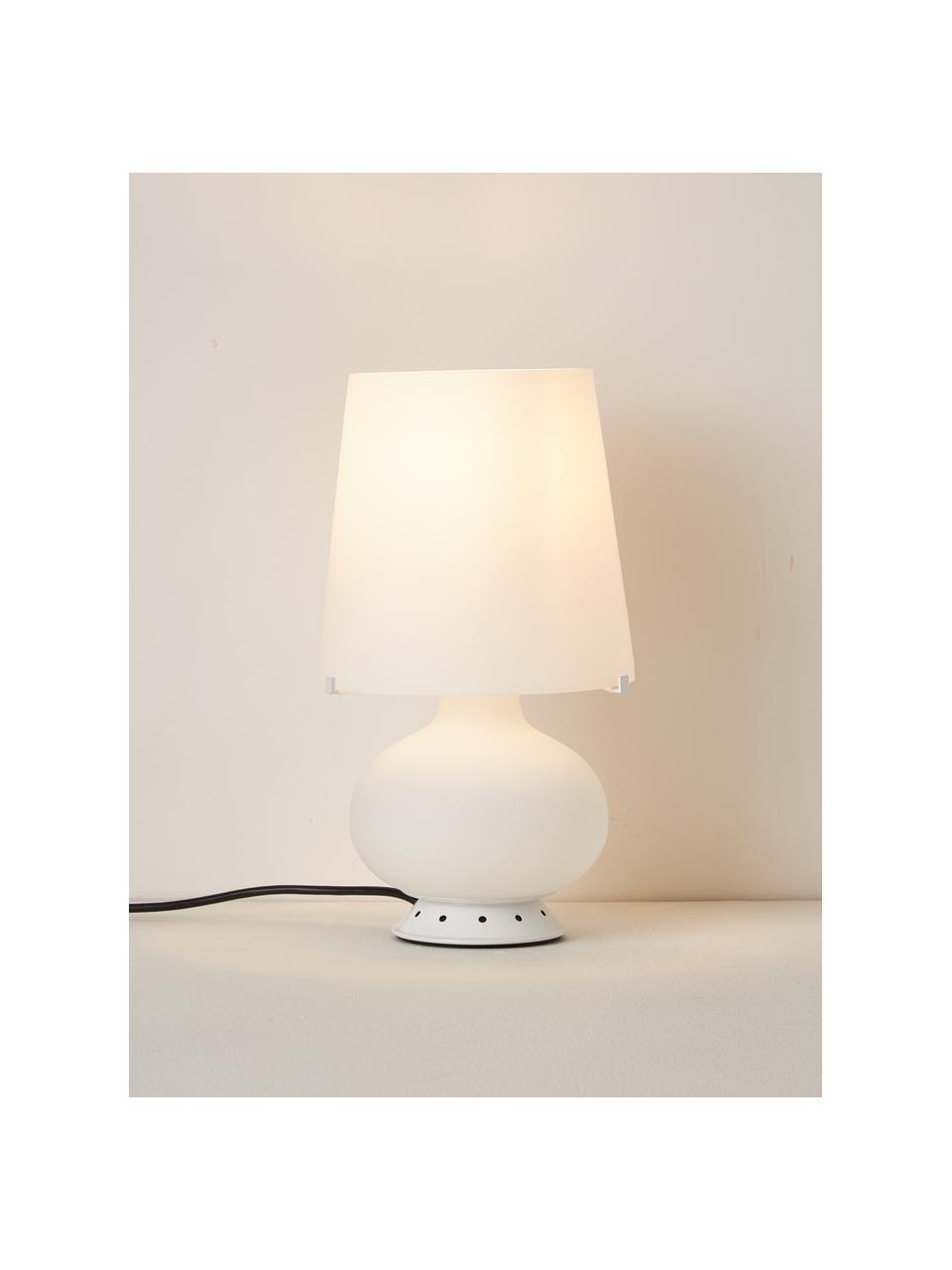 Malá stmívatelná stolní lampa Fontana, ručně vyrobená, Bílá, Ø 20 cm, V 34 cm