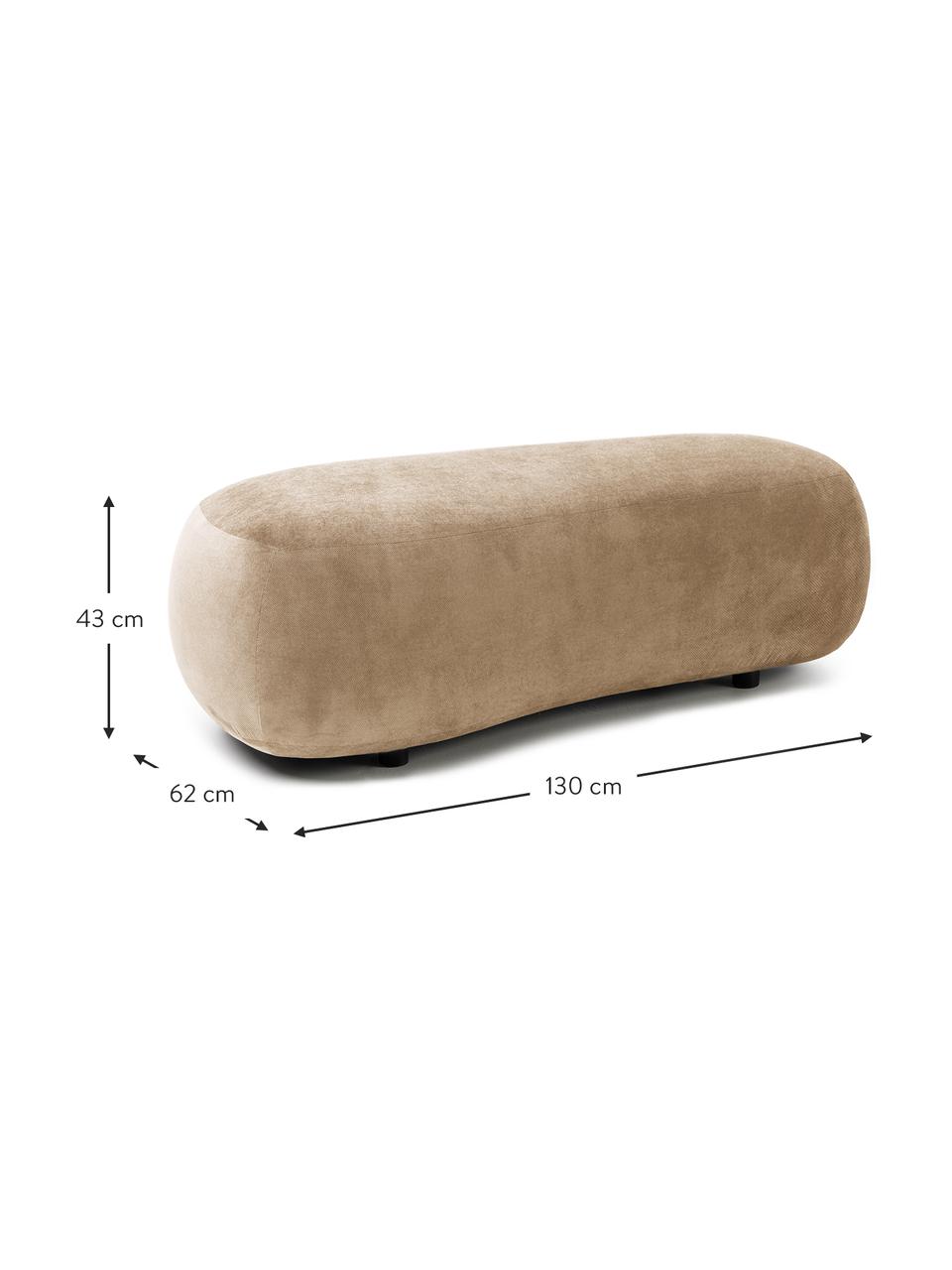 Pouf canapé haricot Alba, Tissu couleur sable, larg. 130 x prof. 62 cm